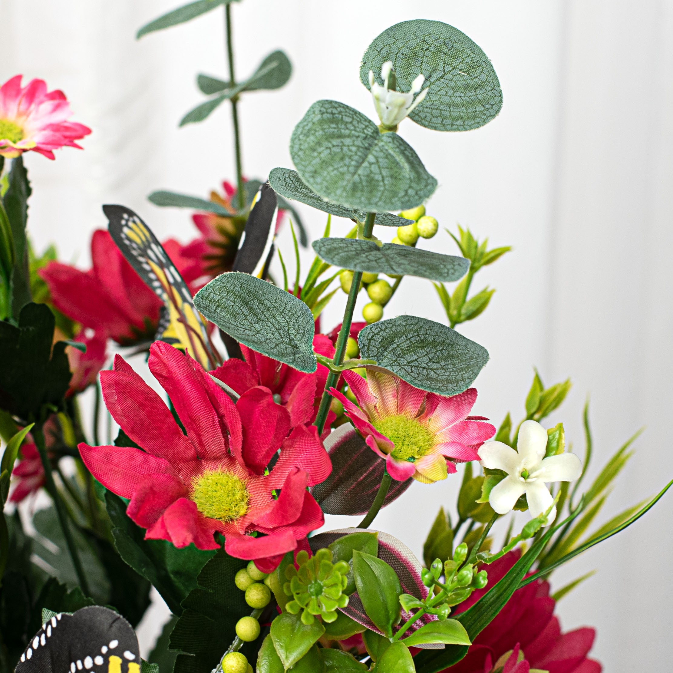 19" Gerber Daisy Butterfly Bush: Hot Pink detail photo 5
