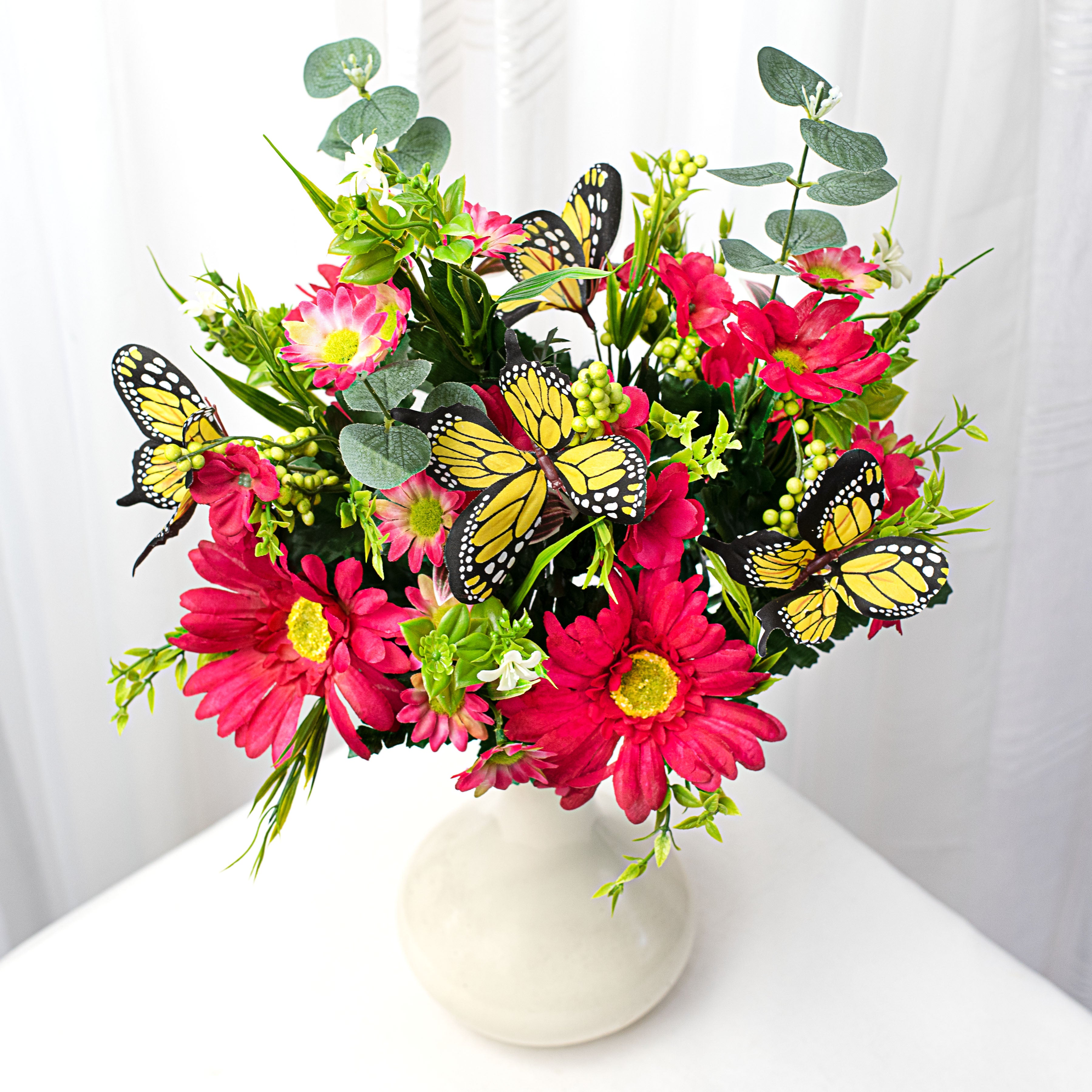 19" Gerber Daisy Butterfly Bush: Hot Pink Item Number: 62626BT