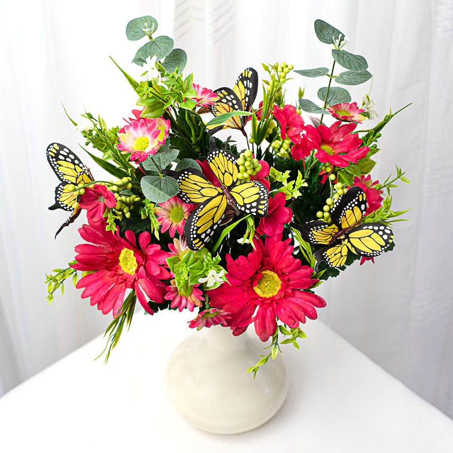 19" Gerber Daisy Butterfly Bush: Hot Pink Item Number: 62626BT