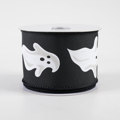 2.5" Ghosts Ribbon: Black (10 Yards)