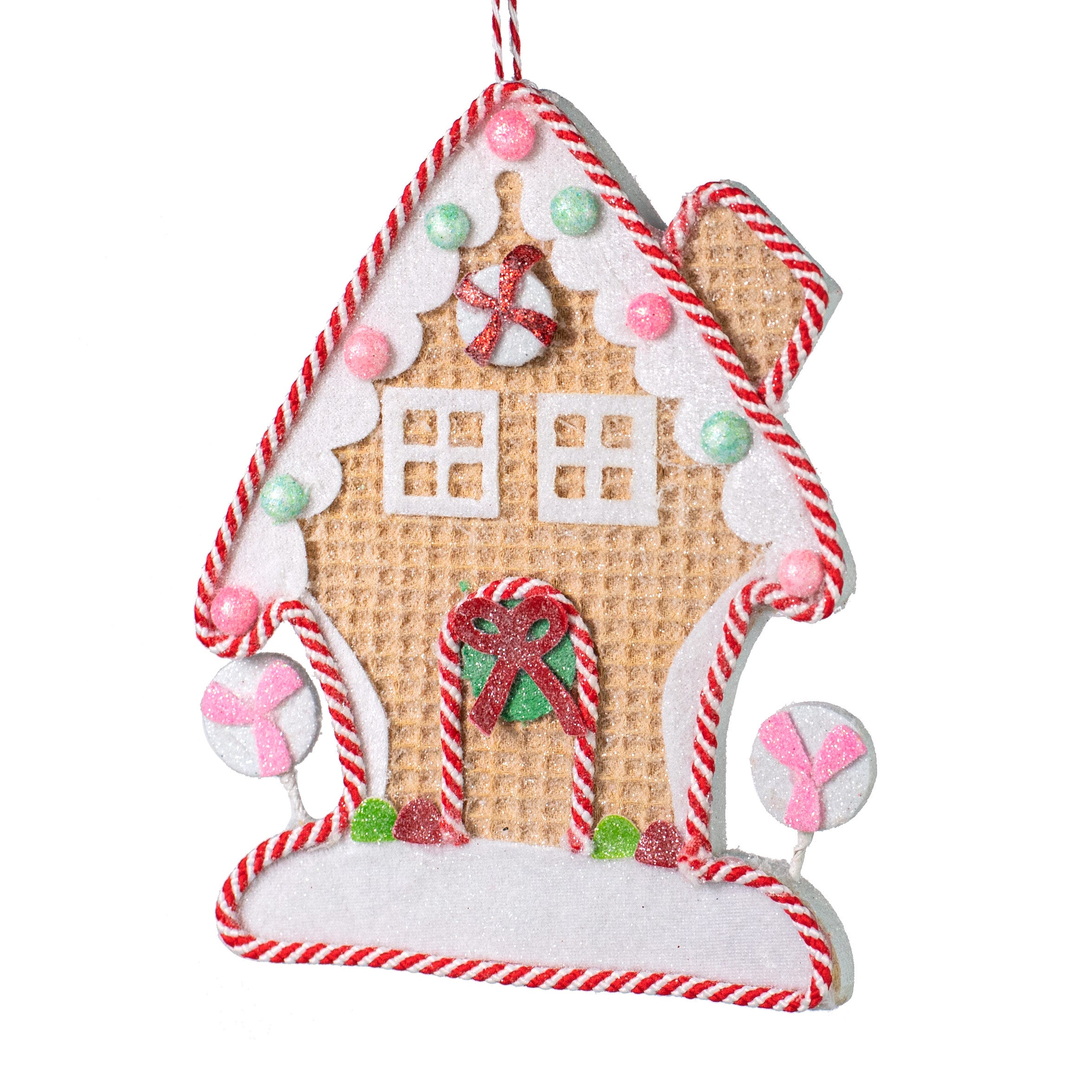 7.5" Gingerbread Candy House Ornament Item Number: 85782BN