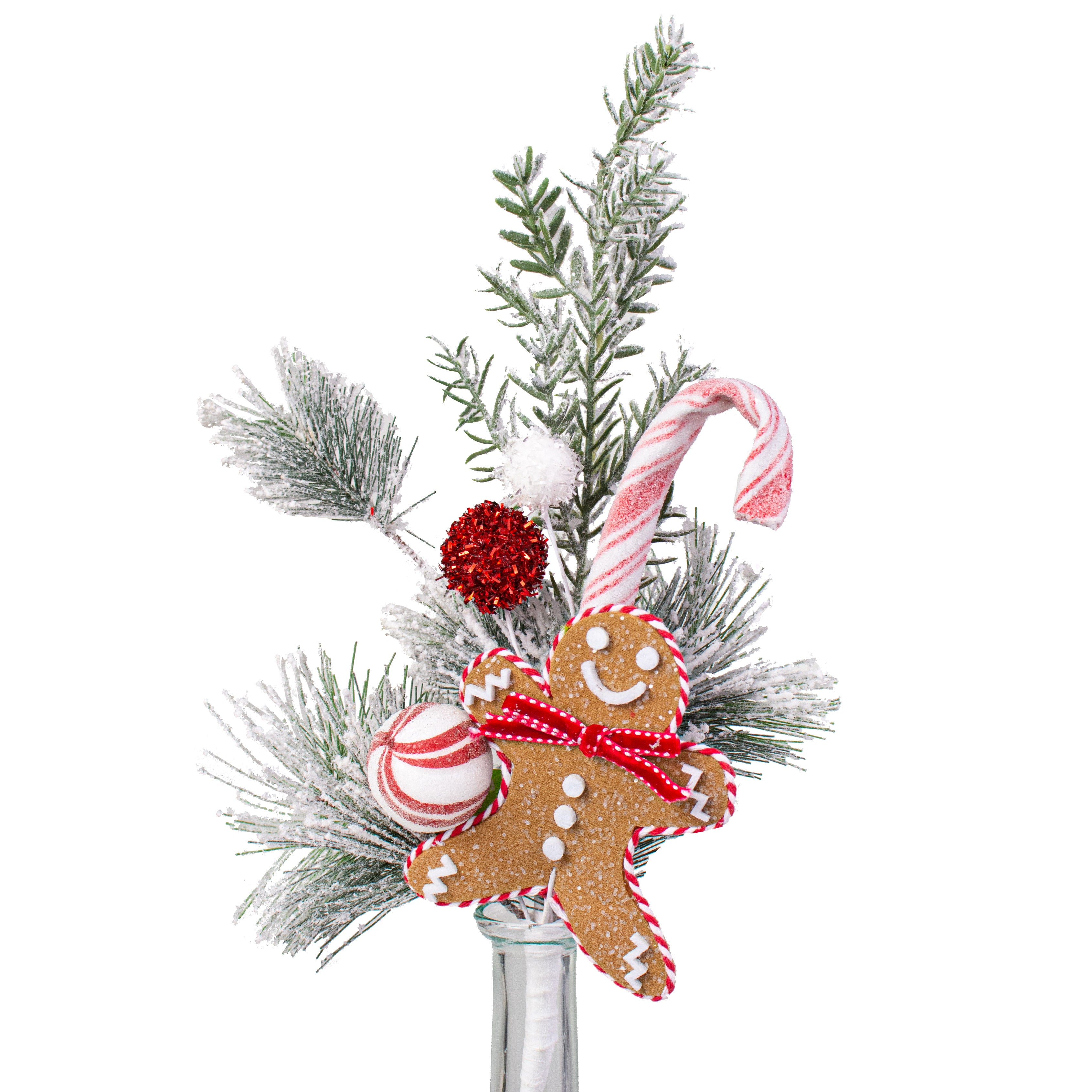 16" Gingerbread Candy Pine Pick Item Number: 85278RDWTBN