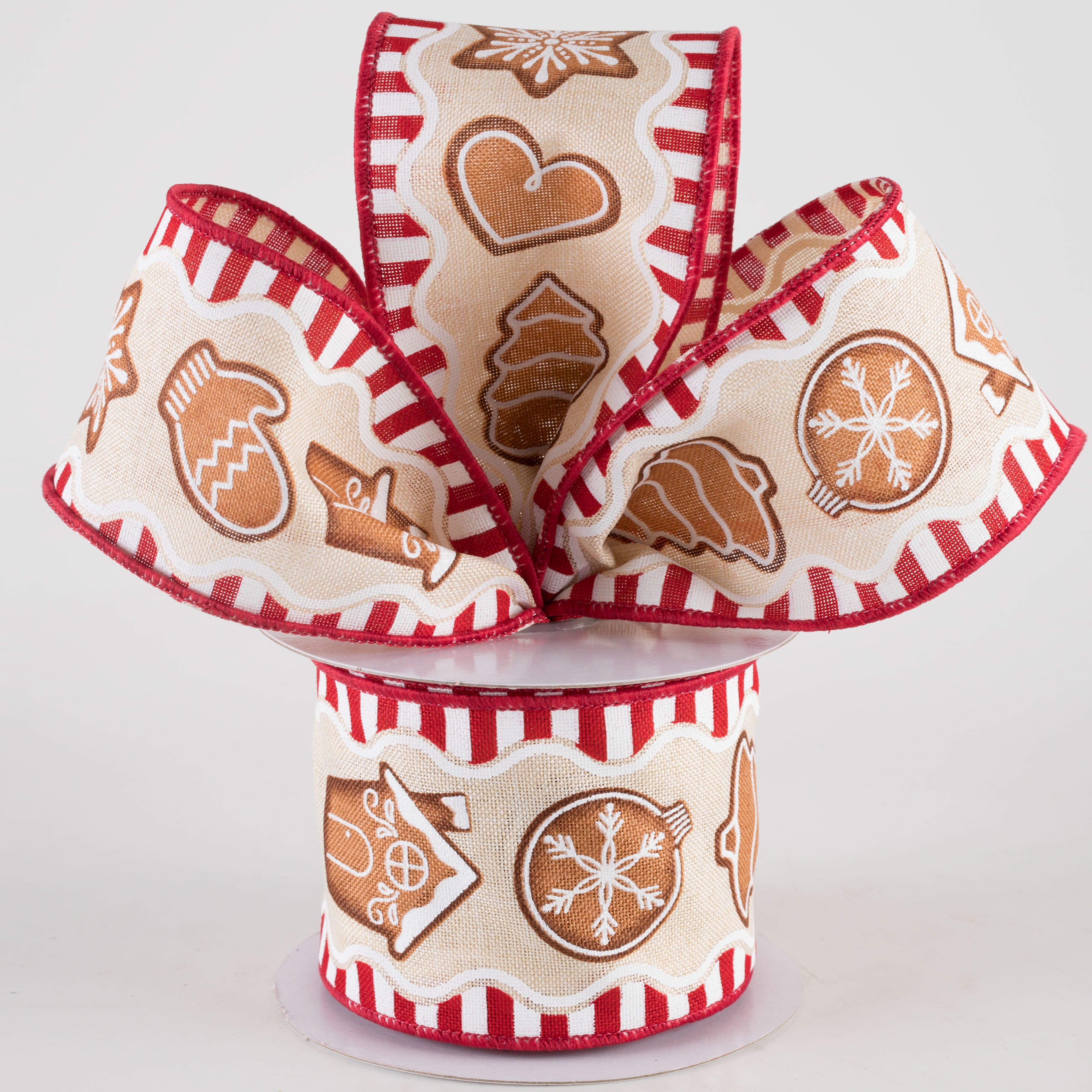 2.5" Gingerbread Cookies Ribbon: Cream (10 Yards) Lifestyle Photo