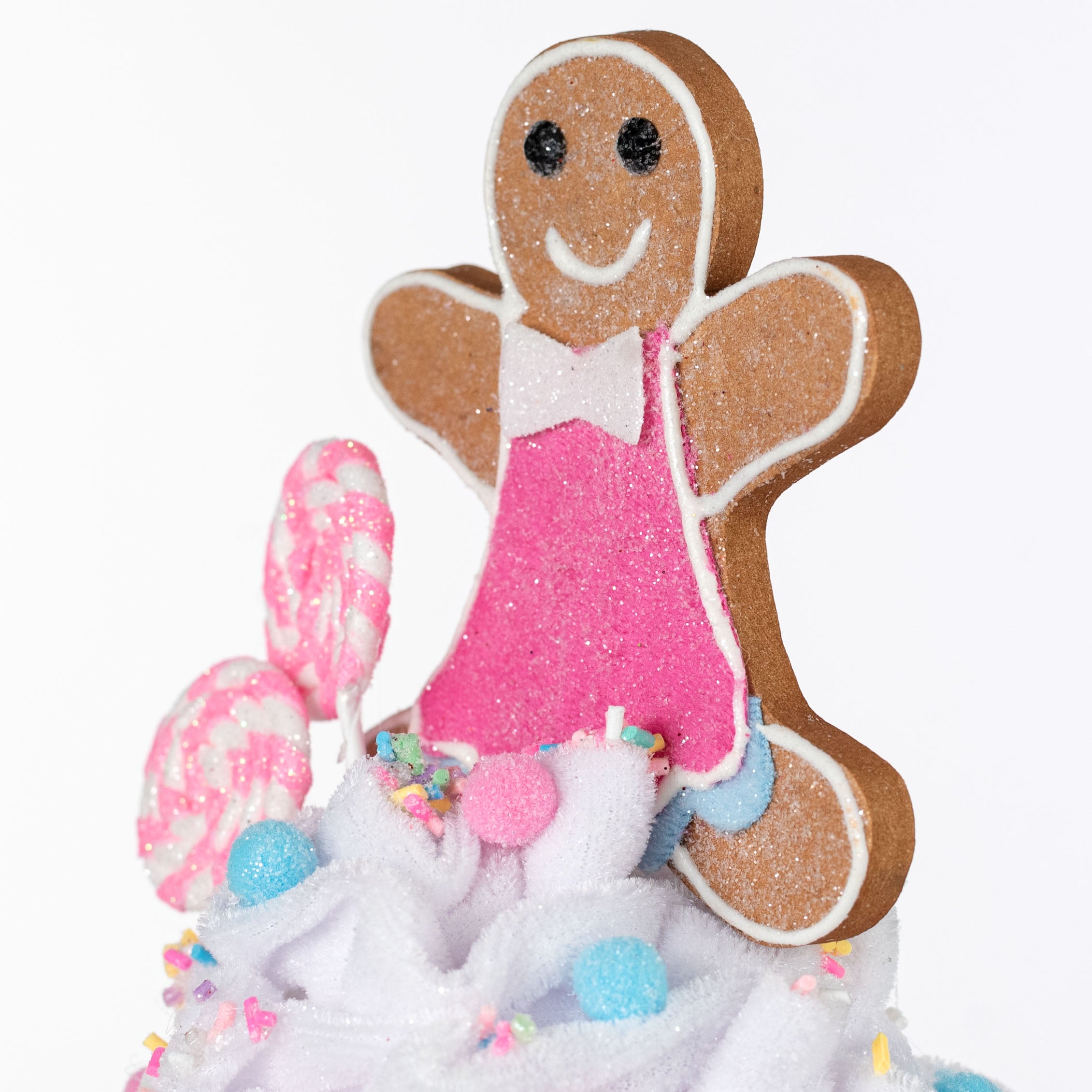 8.5" Gingerbread Girl Cupcake Ornament detail photo 3