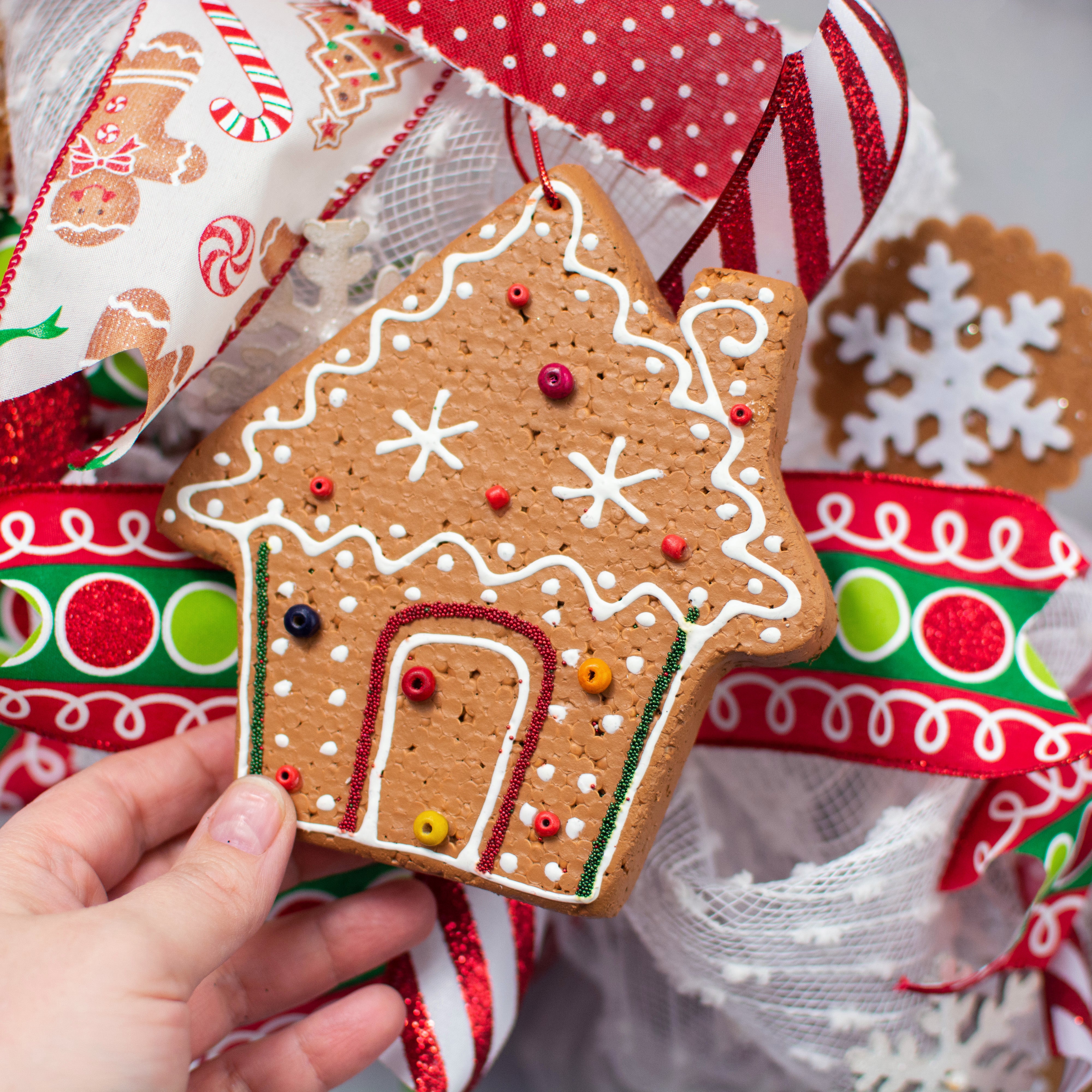 5.5" Gingerbread House Ornament Lifestyle Photo