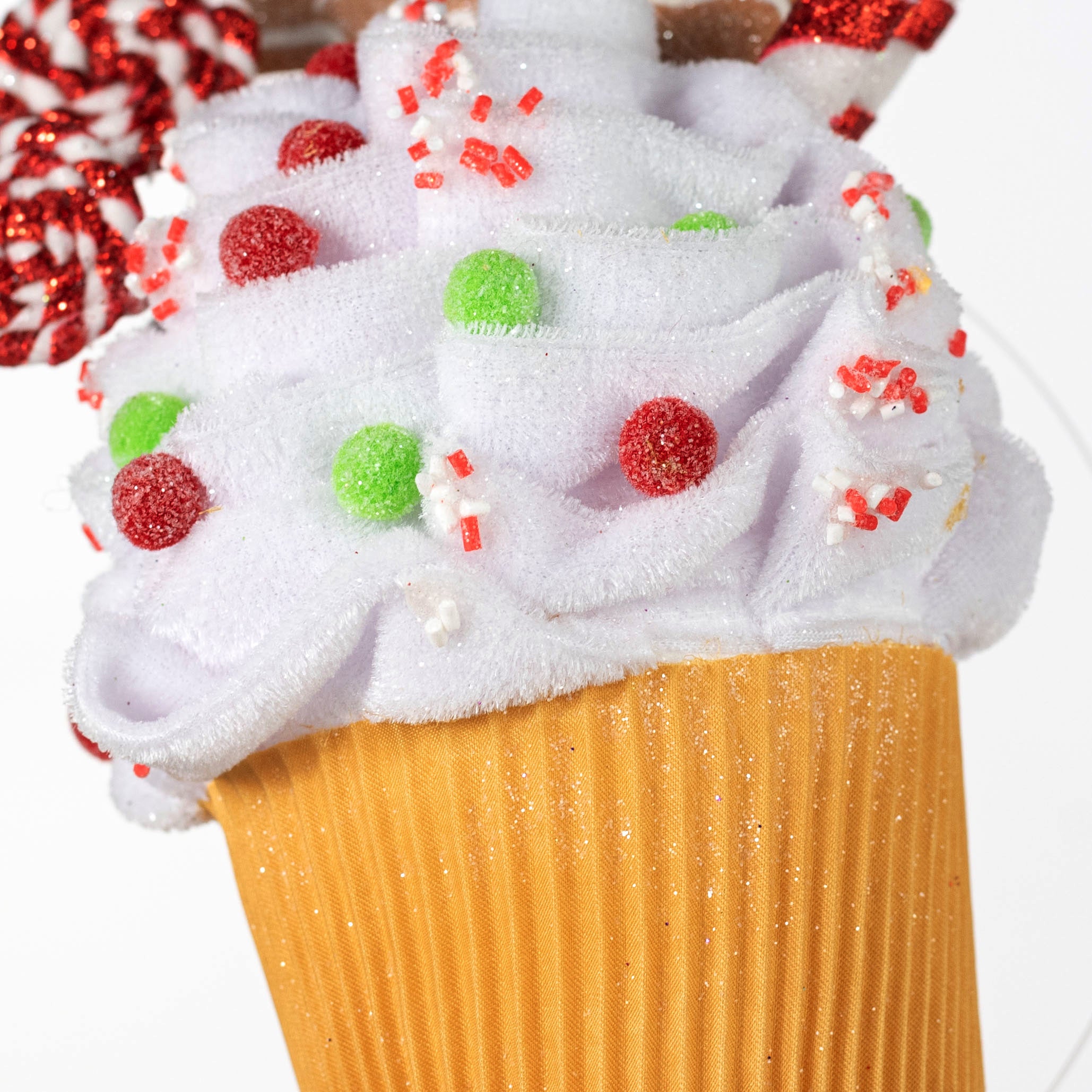 9" Gingerbread Man Cupcake Ornament detail photo 5