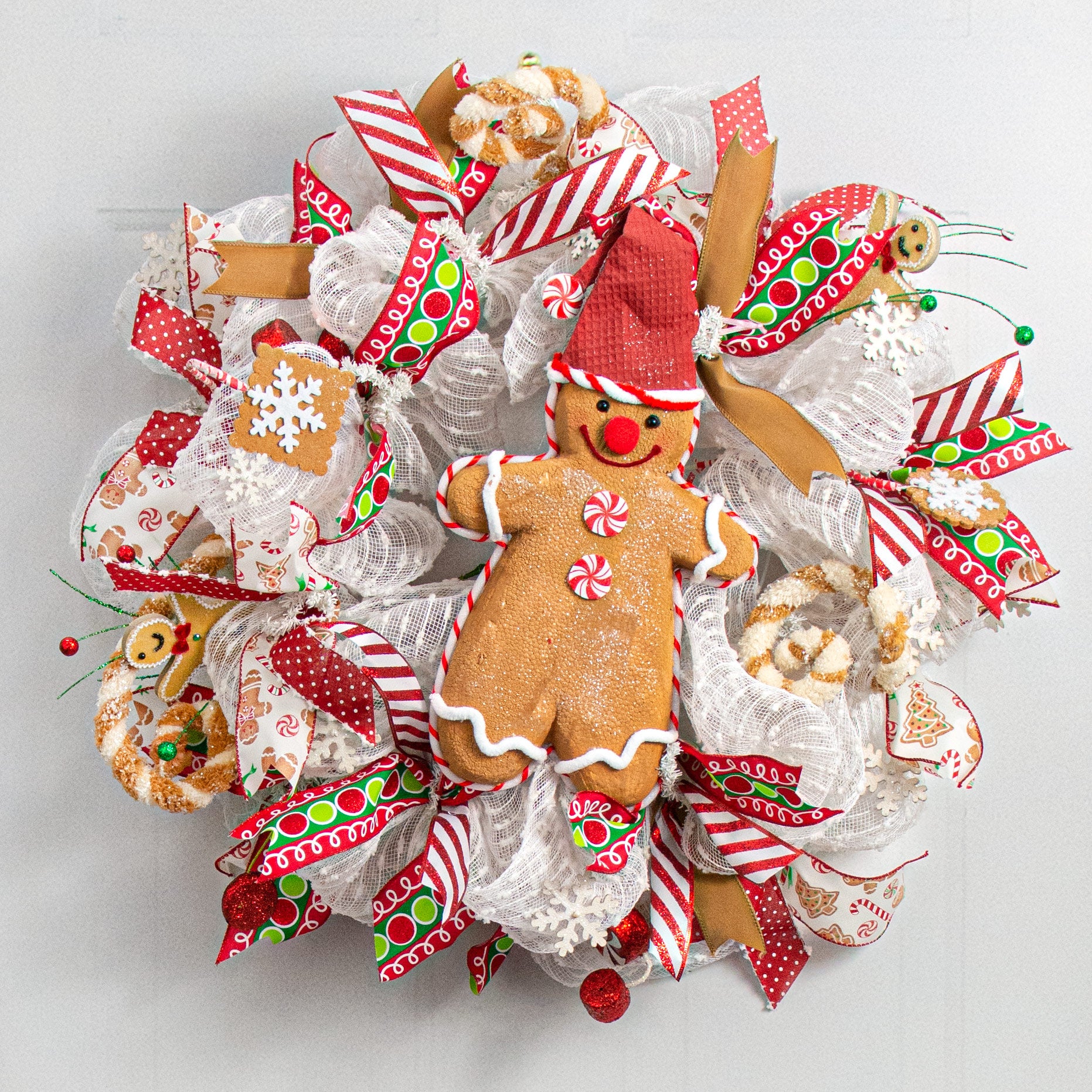 14" Gingerbread with Santa Hat Ornament Lifestyle Photo