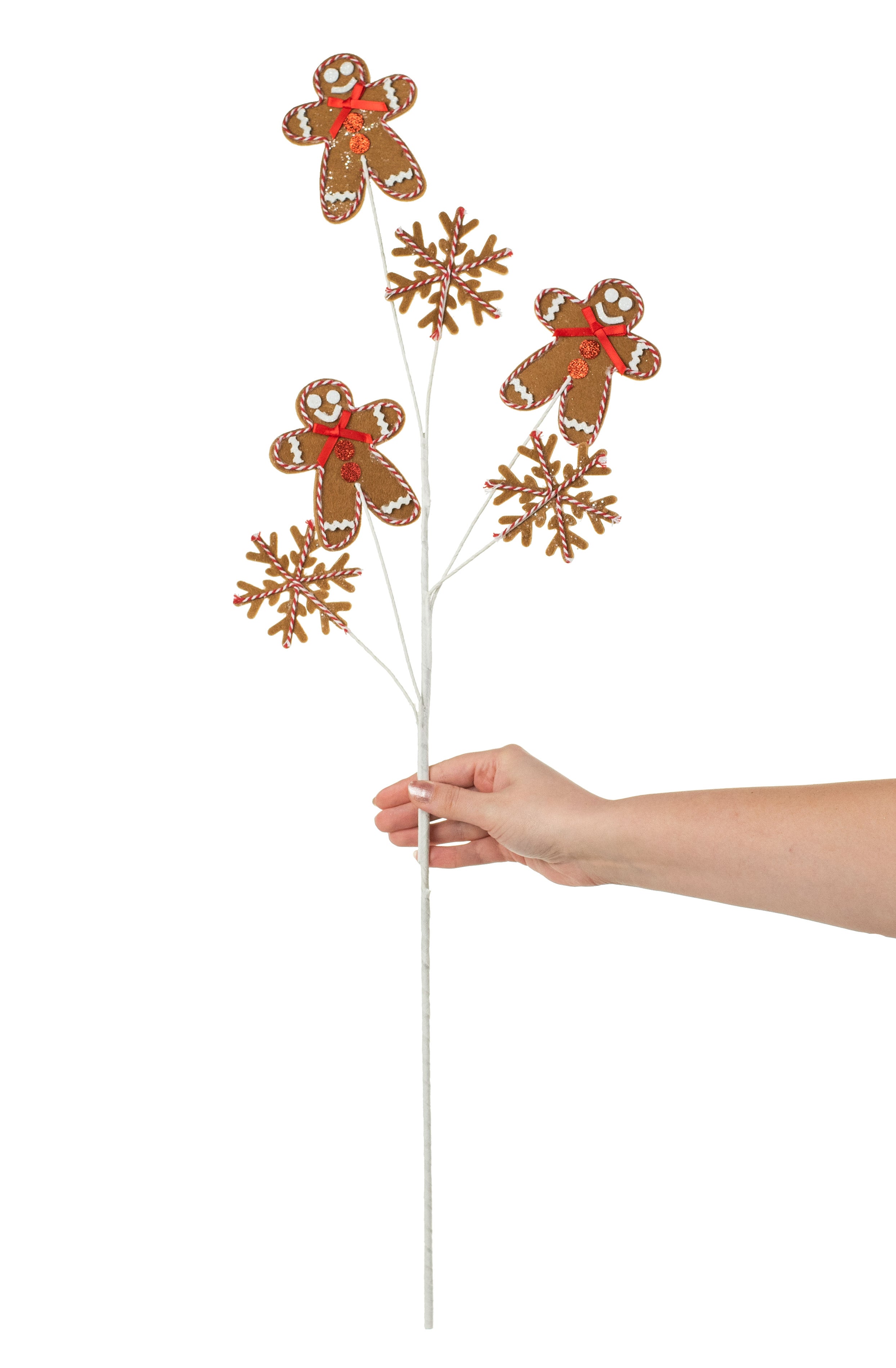 31" Gingerbread Snowflake Spray detail photo 3