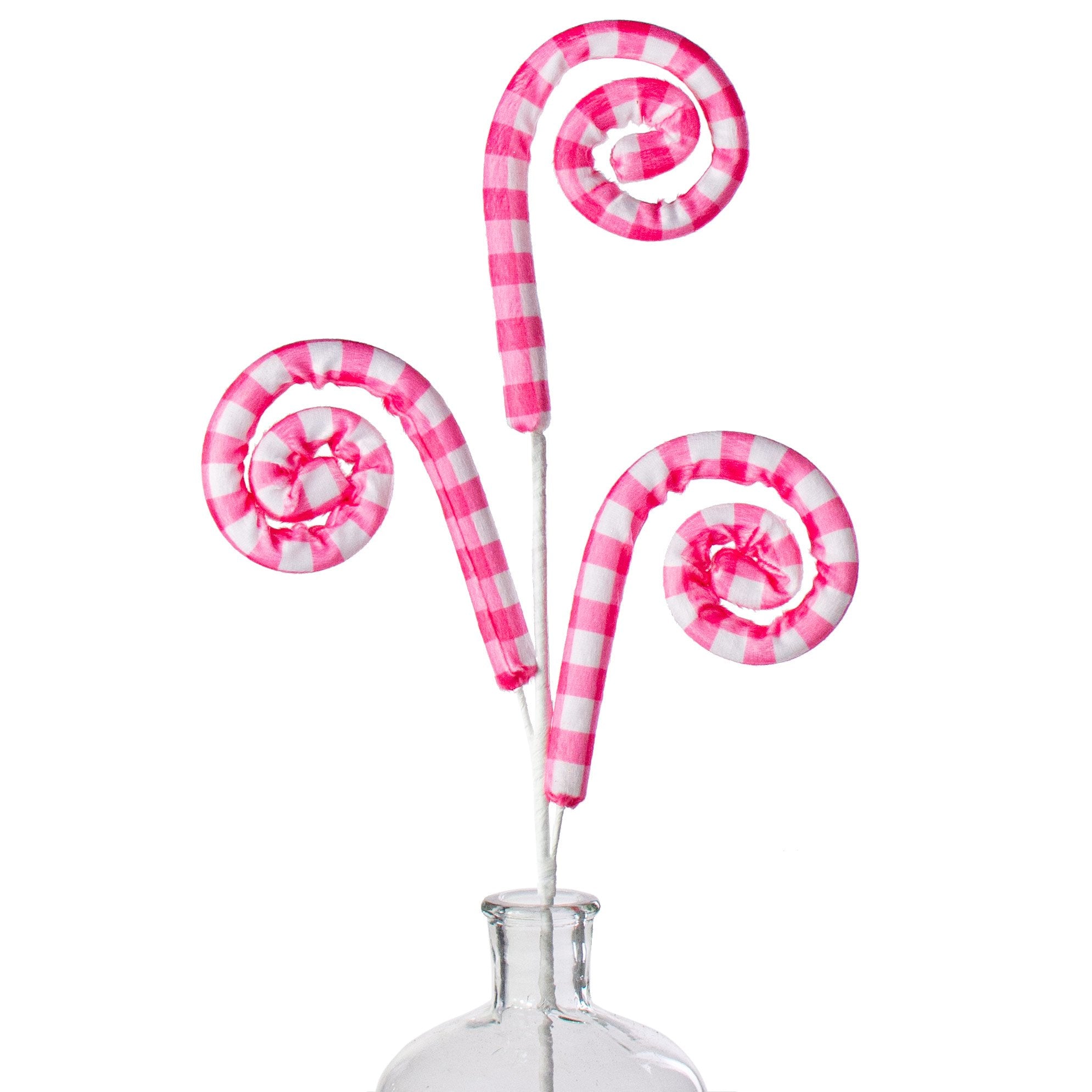28" Gingham Curly Spray: Fuchsia Pink Item Number: 63424BT