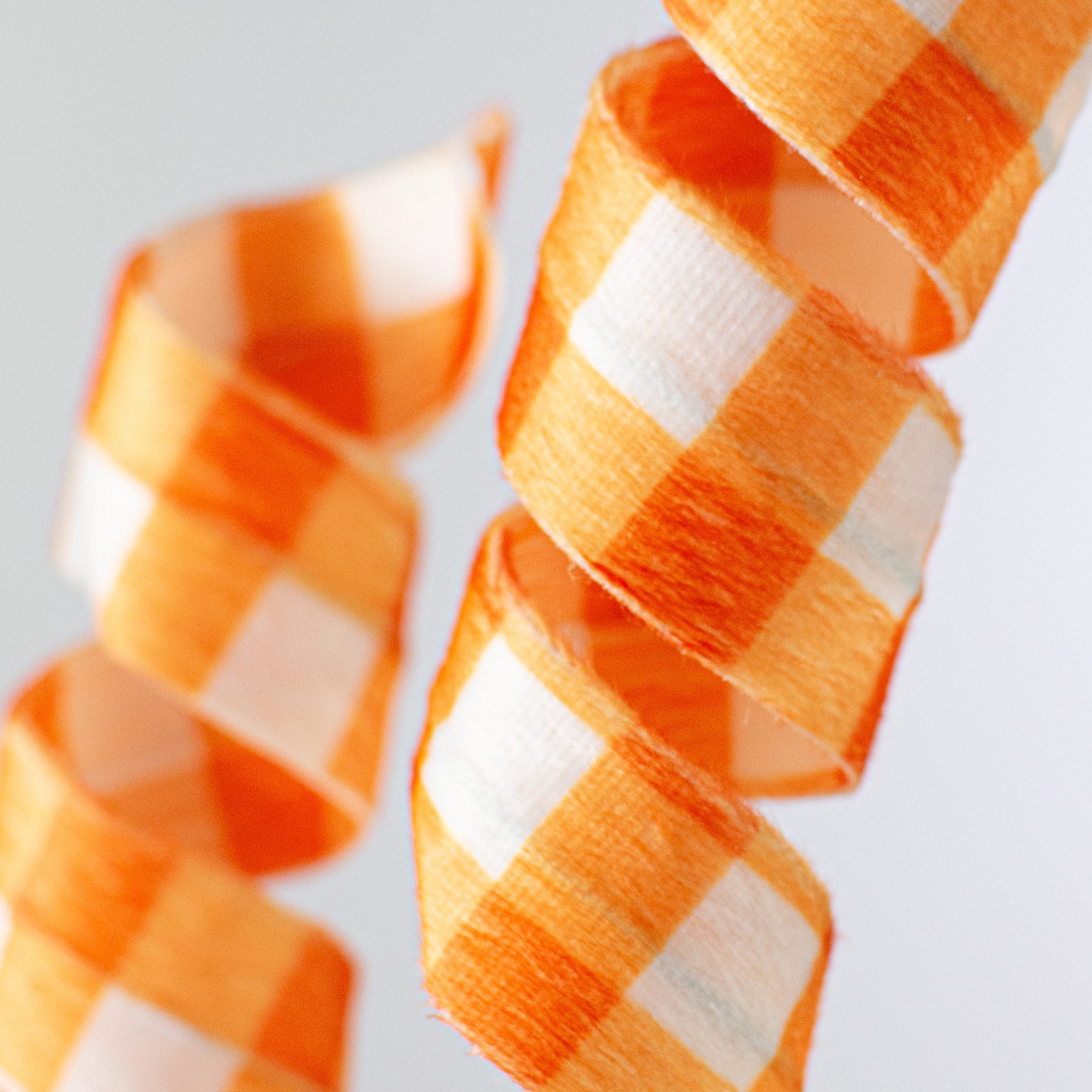 24" Gingham Curly Spray: Orange Lifestyle Photo