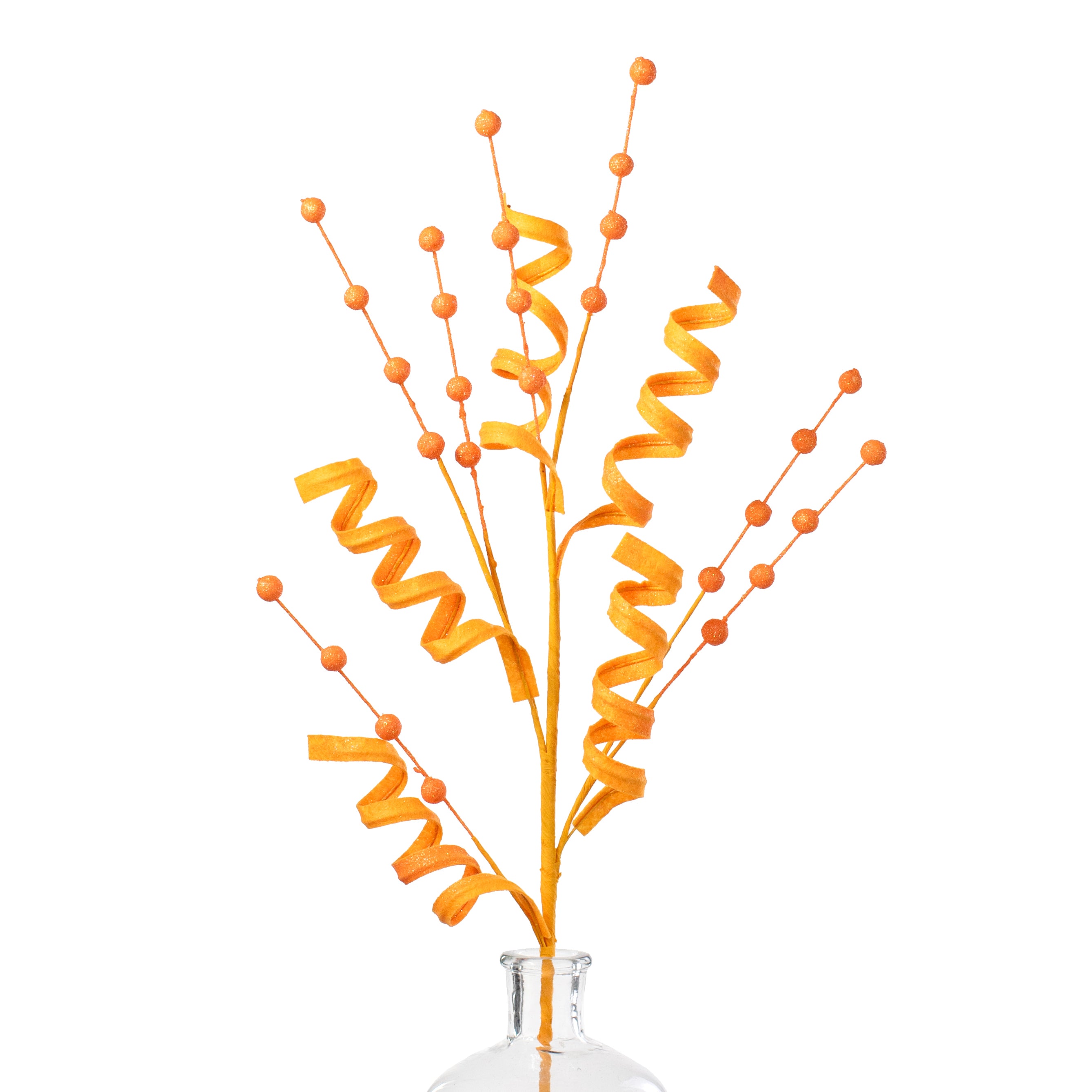 29" Glitter Ball Curly Spray: Orange Item Number: 63402OR