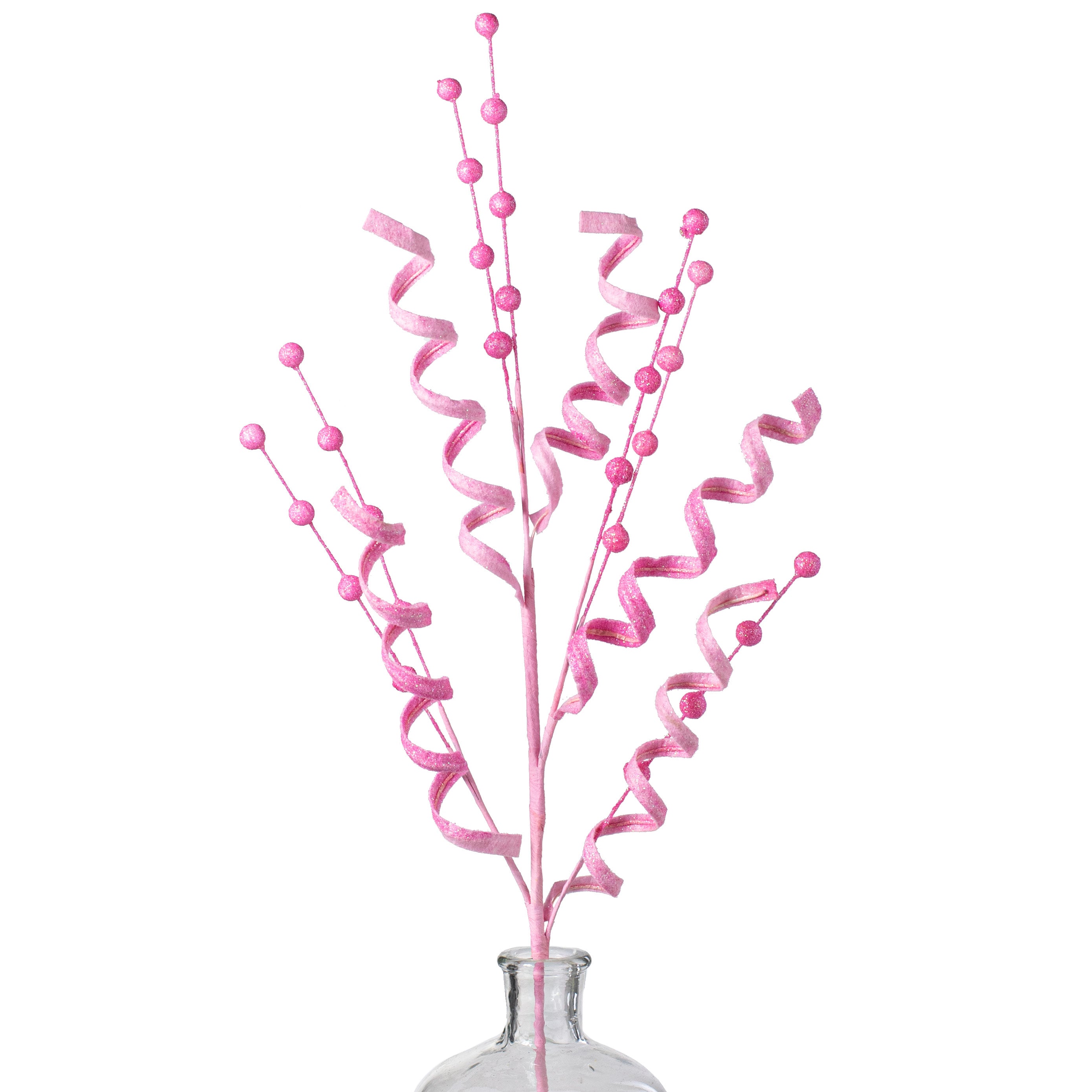 29" Glitter Ball Curly Spray: Pink Item Number: 63402PK