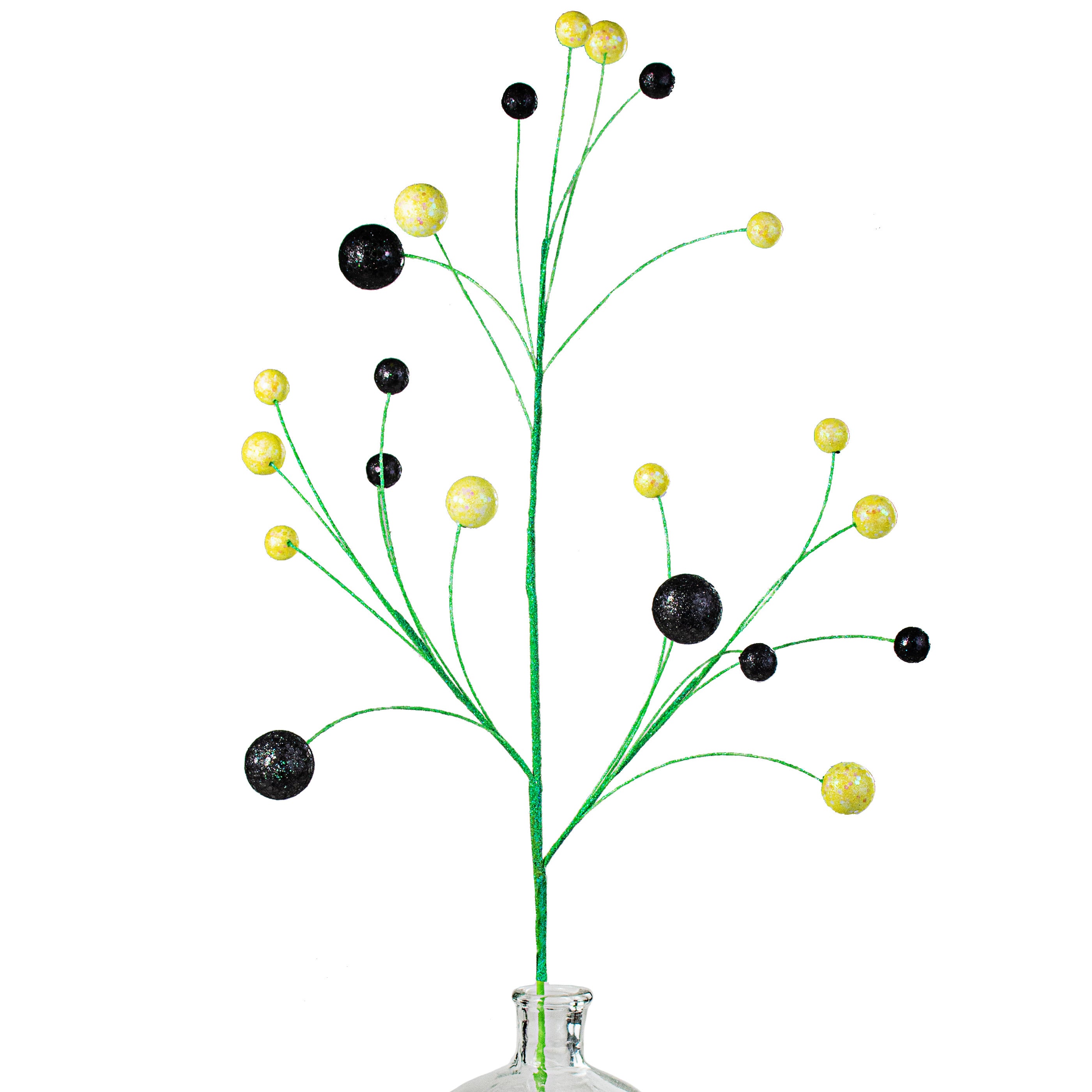 30" Glitter Ball Filler Spray: Yellow & Black Item Number: 62871YWBK