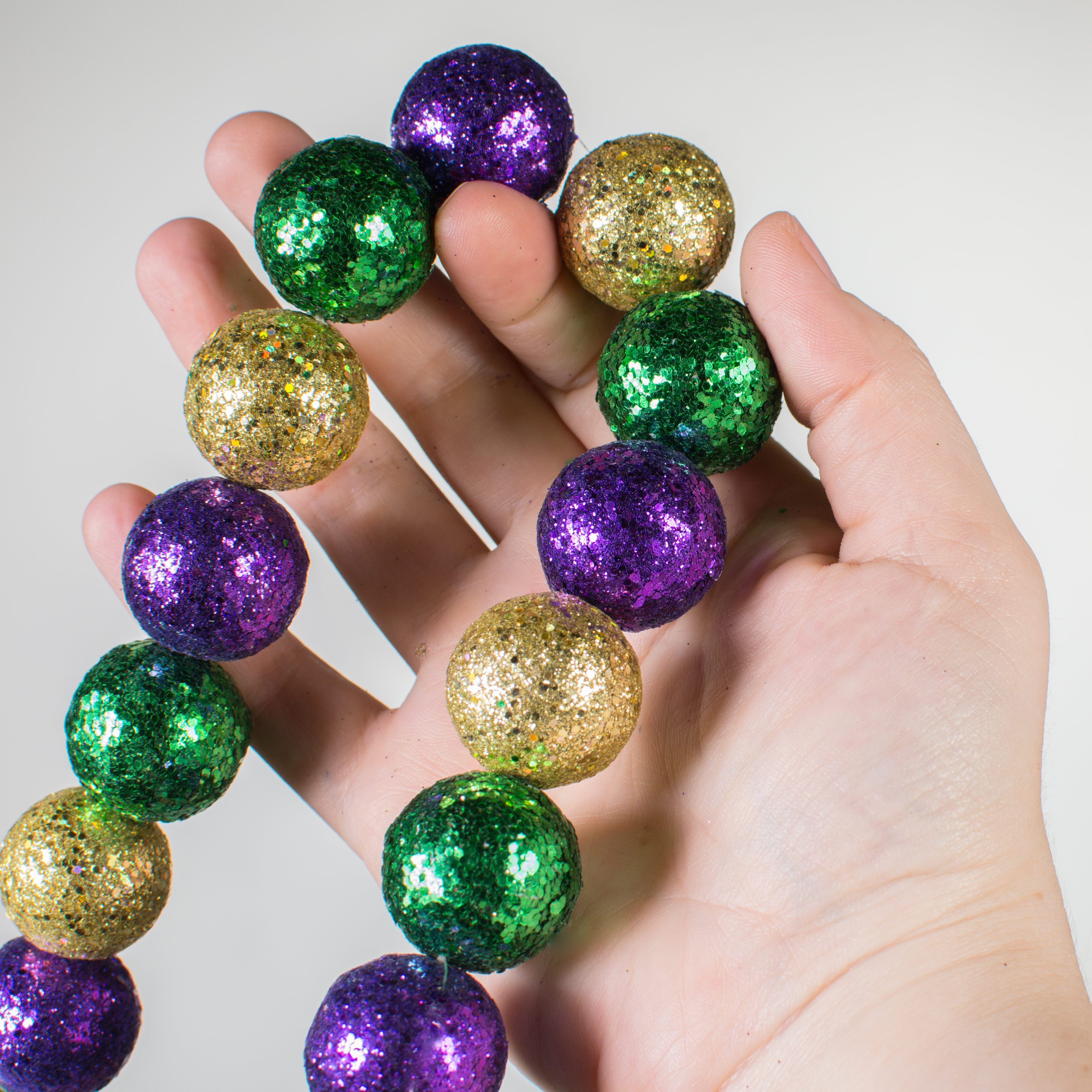 6' Glitter Ball Garland: Mardi Gras detail photo 3