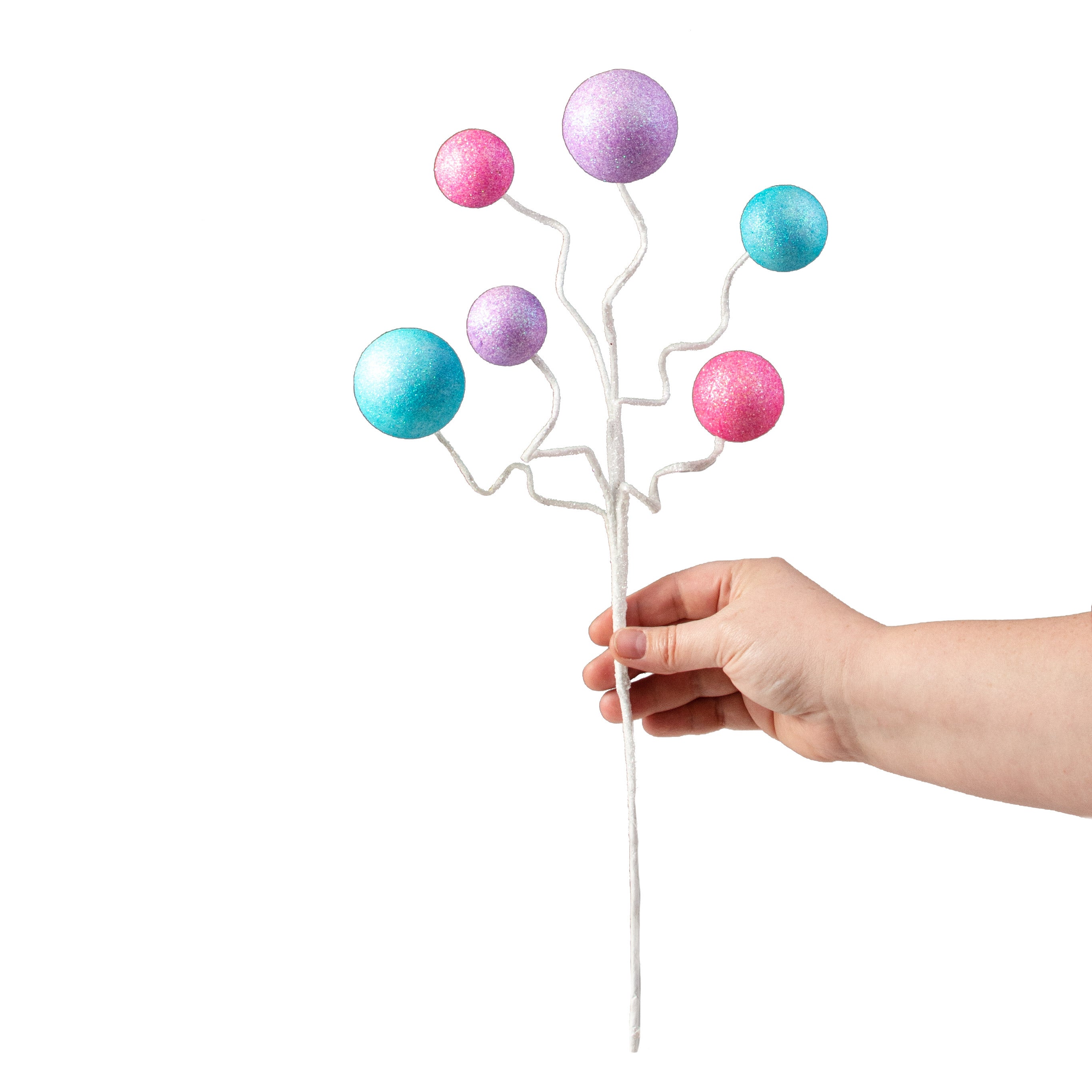 17" Glitter Ball Pick: Pink, Blue, Lavender Spring Multicolor detail photo 3