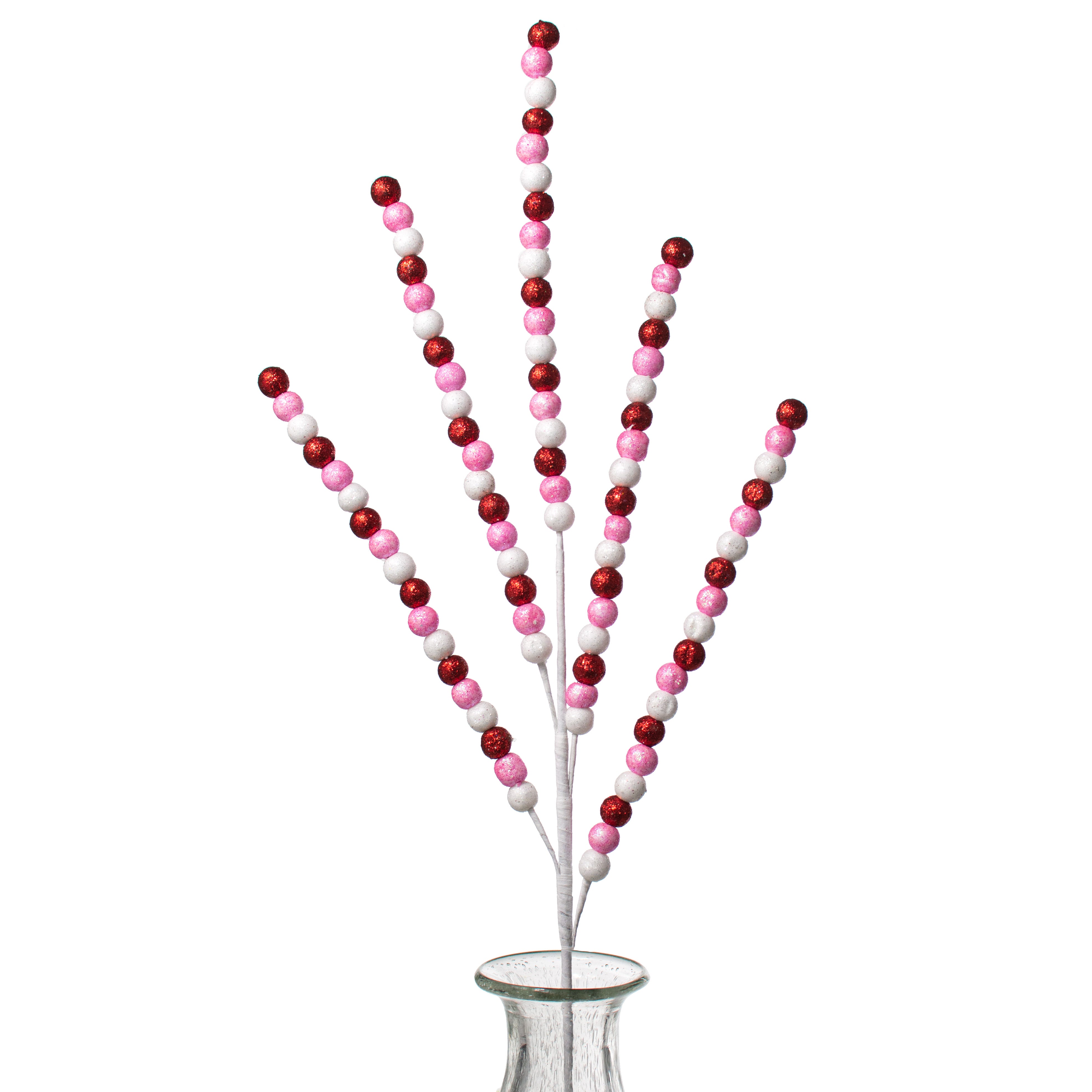 32" Glitter Ball Spike Spray: Red, Pink, White Item Number: HV1337