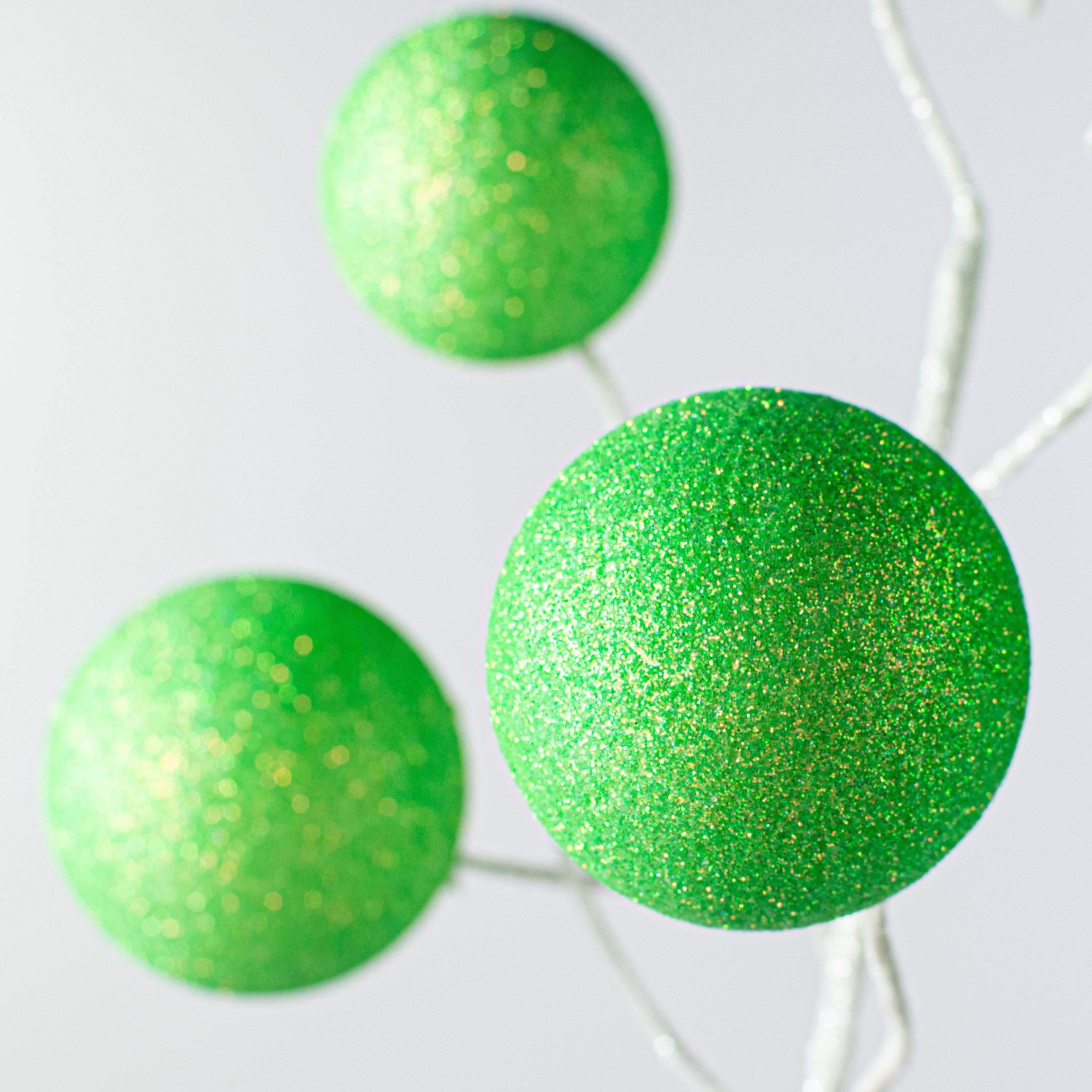19" Glitter Ball Spray: Light Green Lifestyle Photo