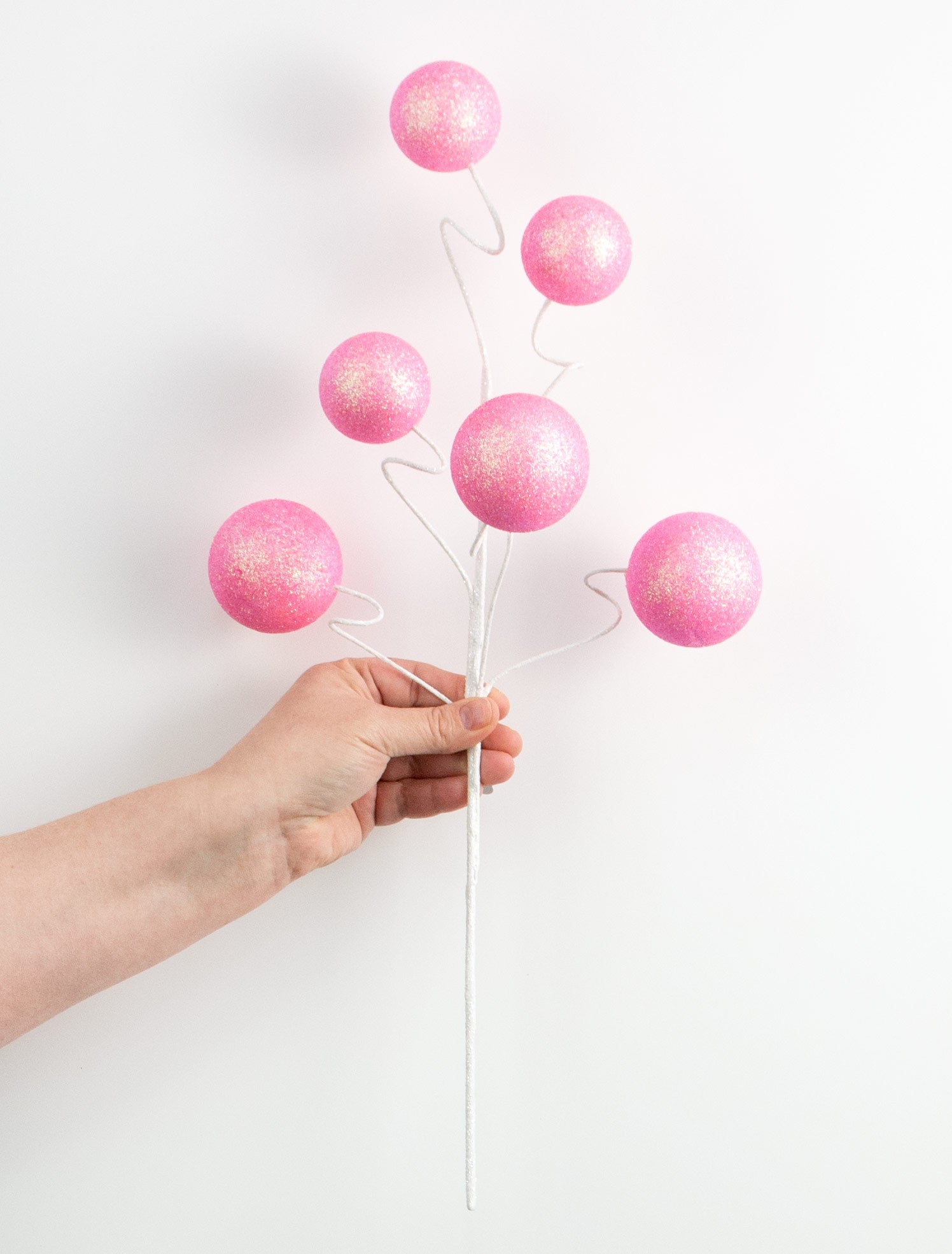 19" Glitter Ball Spray: Pink detail photo 3