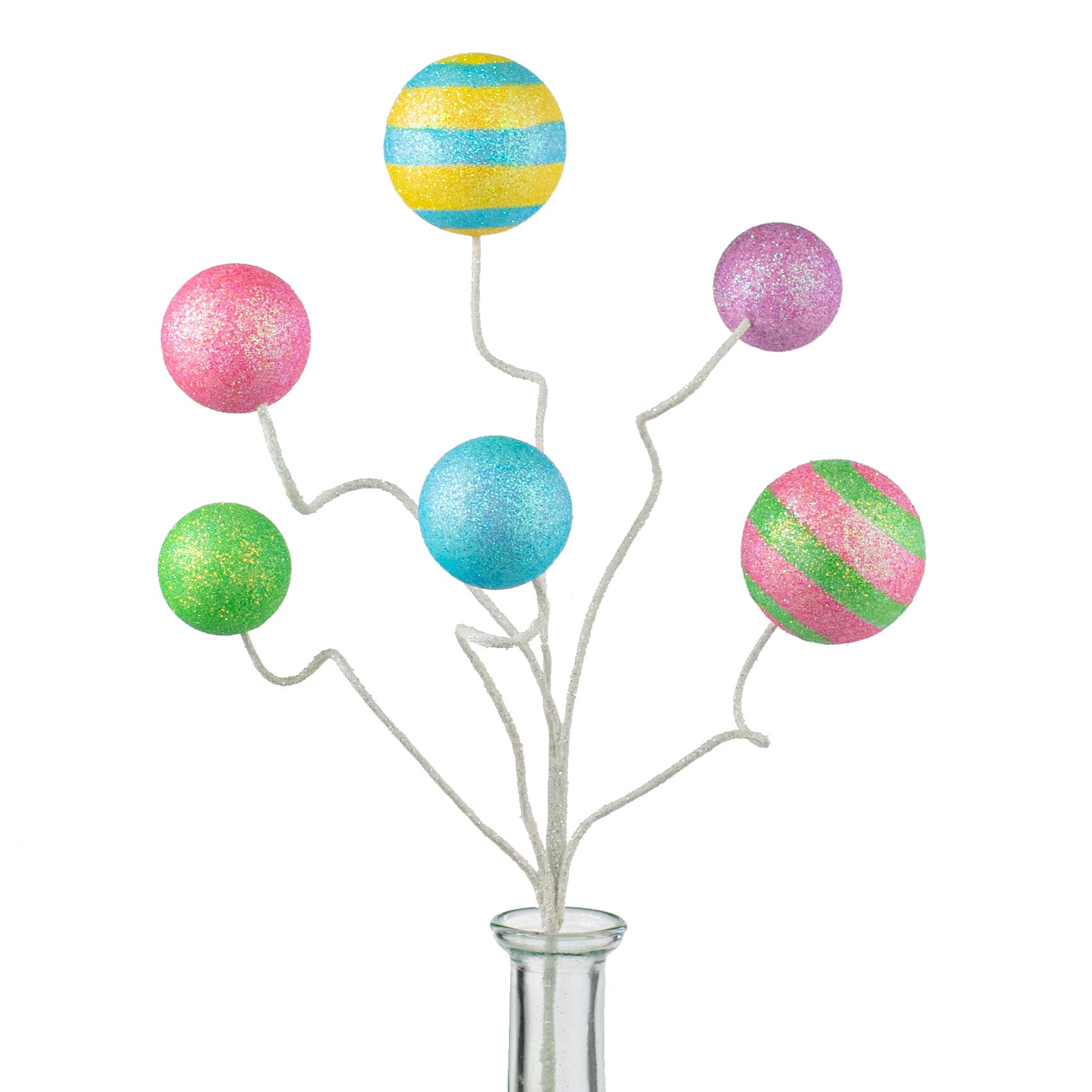 18" Glitter Ball Spray: Pink, Blue, Lavender, Yellow, Green Item Number: MN0312C3