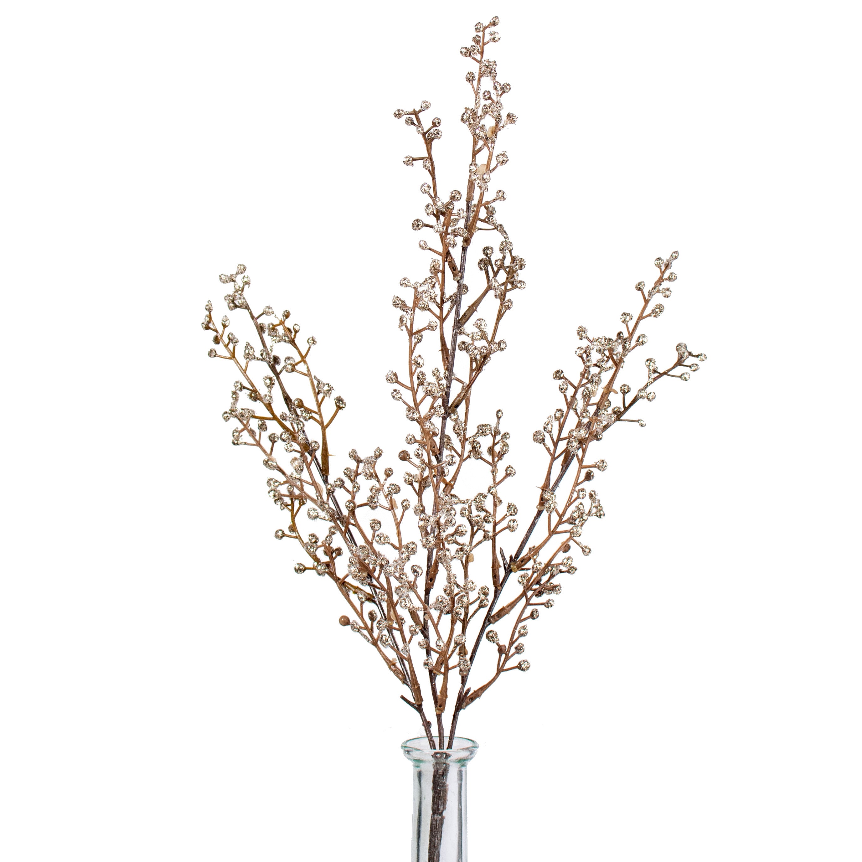 18" Glitter Berry Stem: Champagne Item Number: 105786