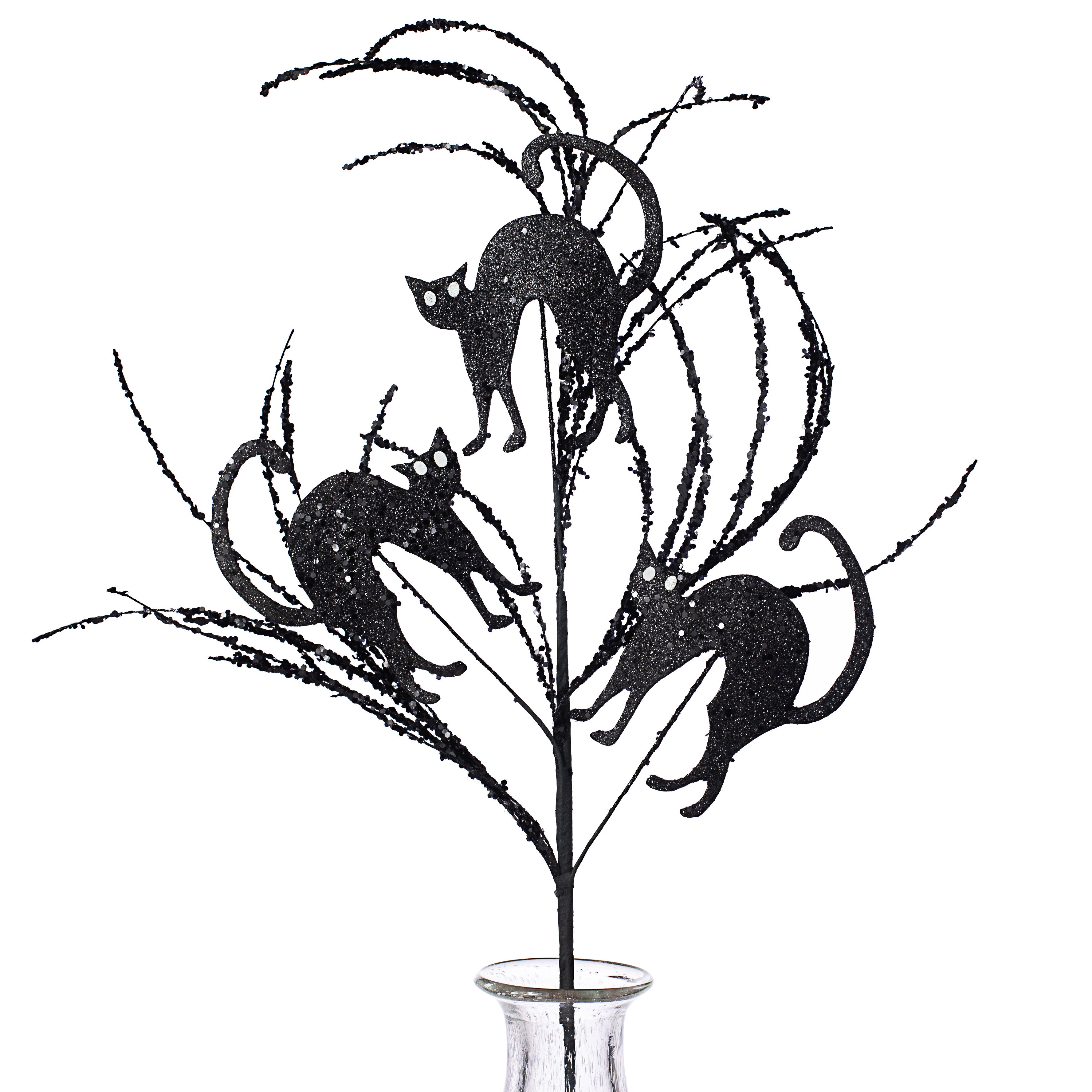 32" Glitter Black Cats Spray Item Number: HH1192