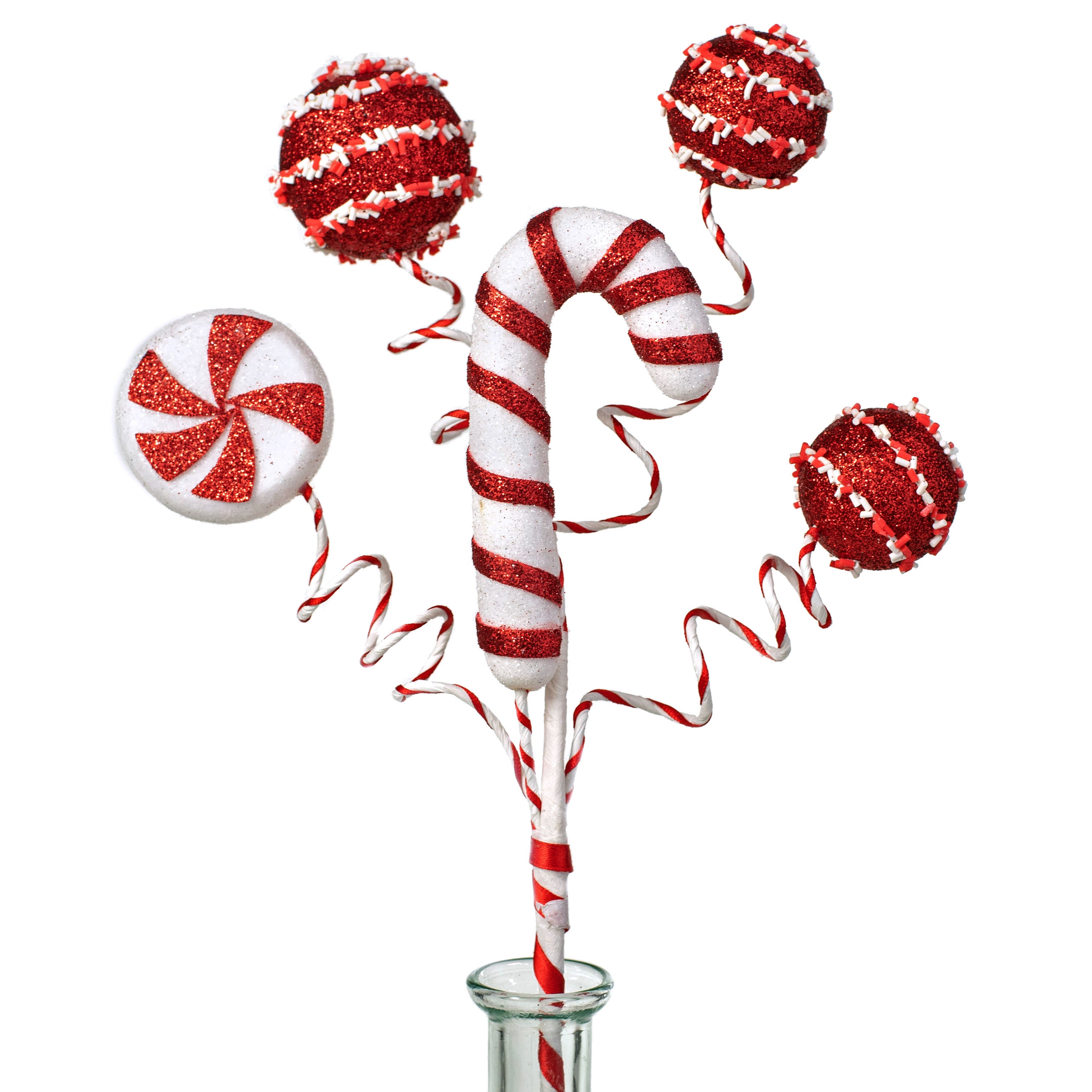 18" Glitter Cake Pop Spray: Peppermint Item Number: 84816SP16