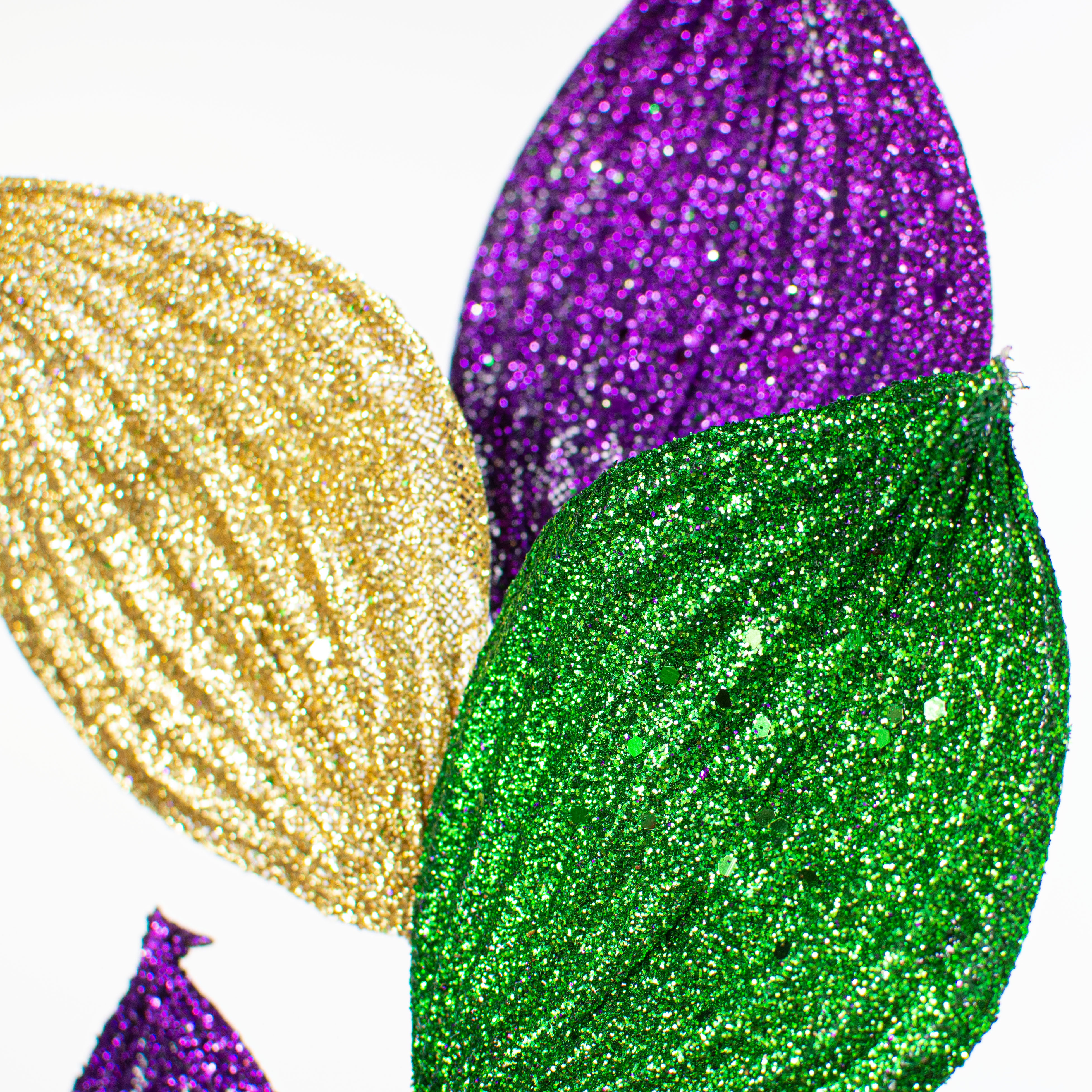 29" Glitter Calla Lily Leaf Spray: Mardi Gras Lifestyle Photo