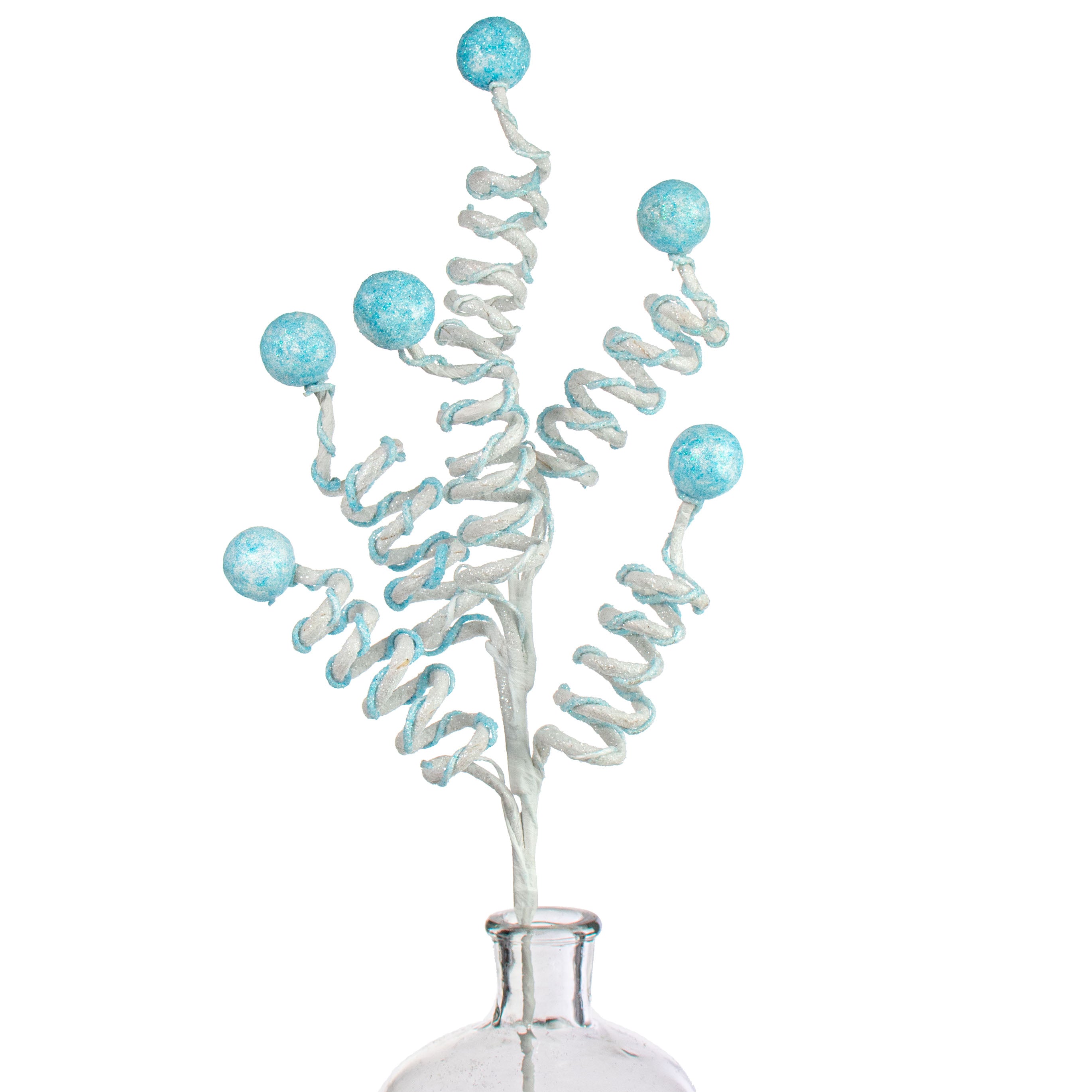 29" Glitter Curl Ball Spray: Light Blue & White Item Number: XS999369