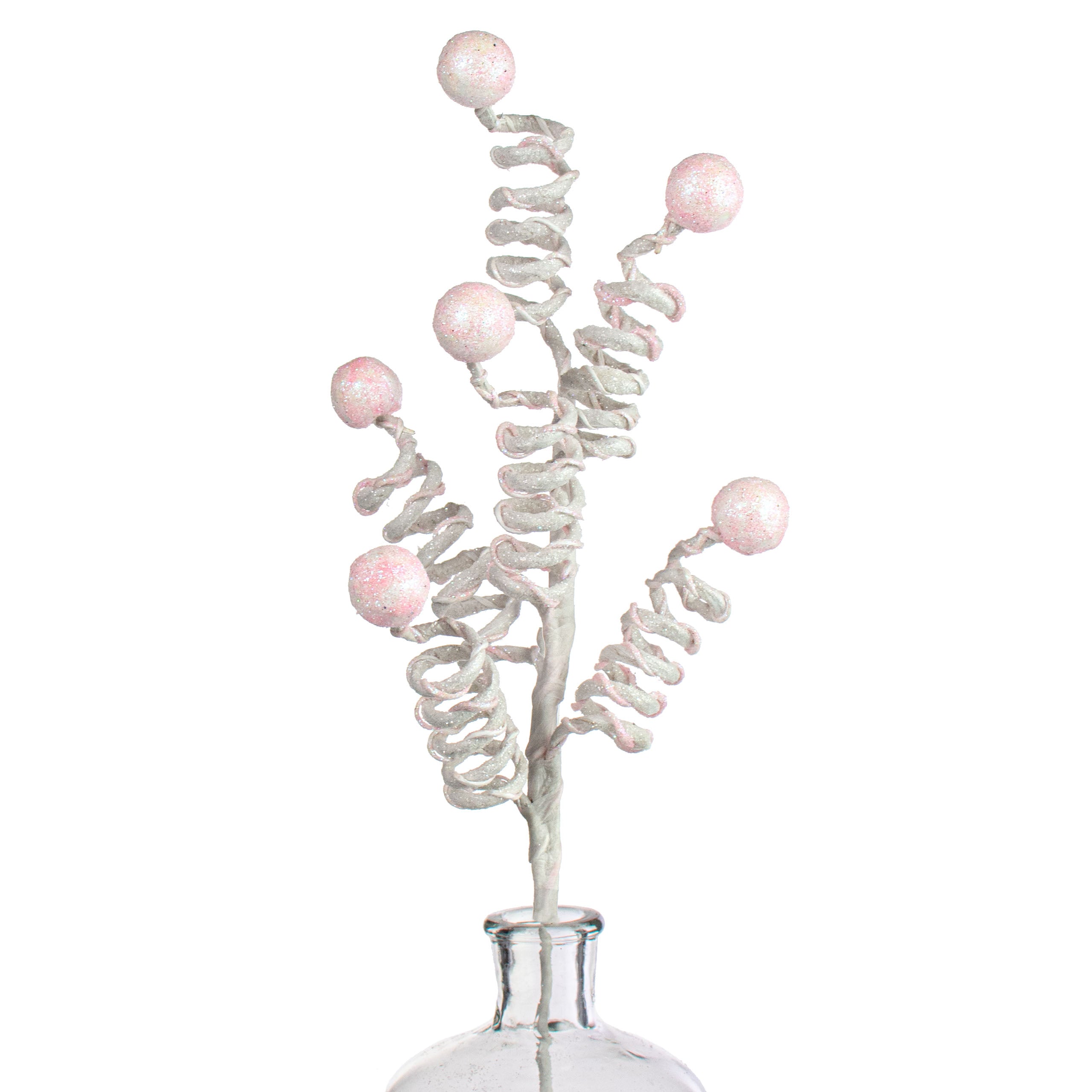 29" Glitter Curl Ball Spray: Light Pink & White Item Number: XS999370