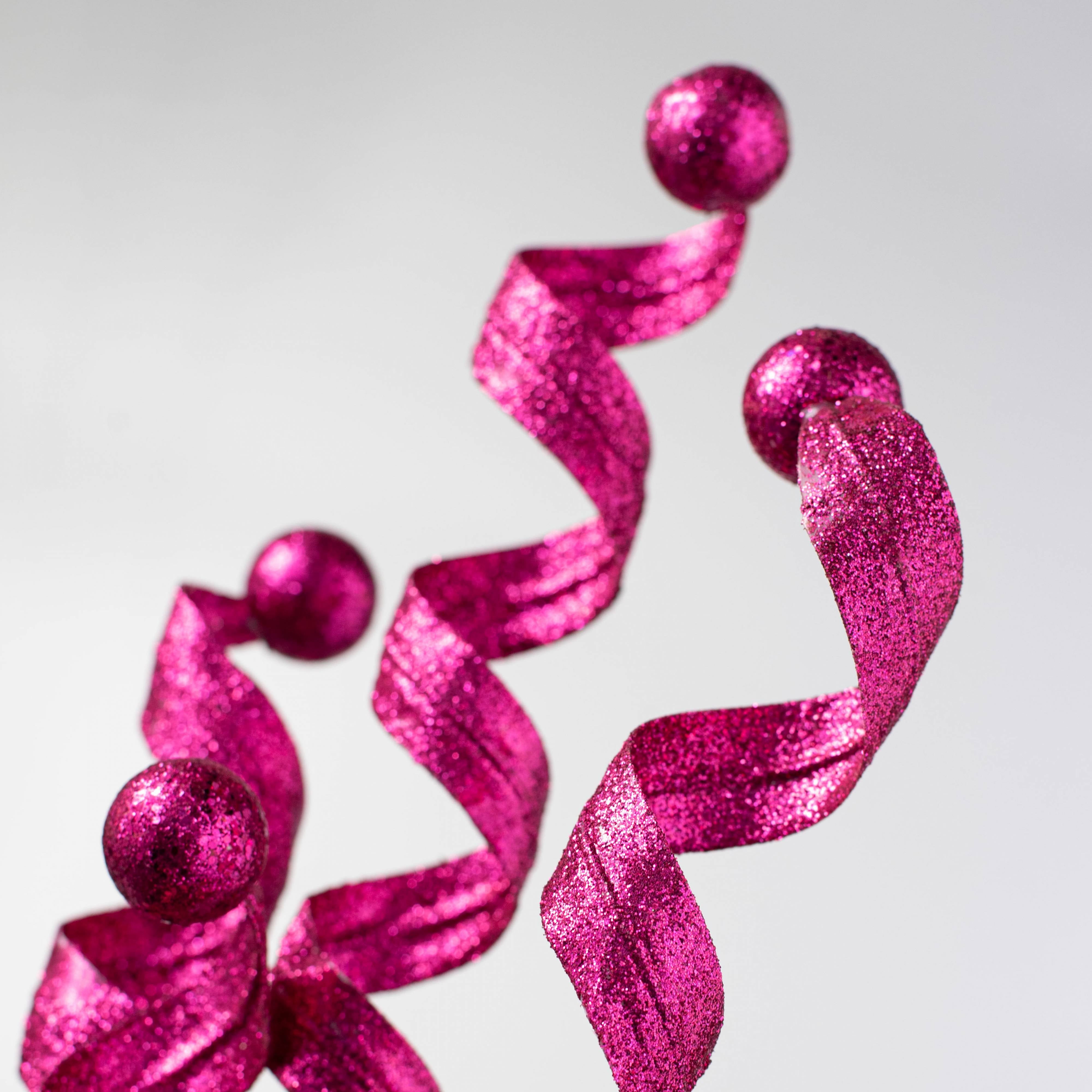 29" Glitter Curls & Balls Spray: Fuchsia Pink Lifestyle Photo
