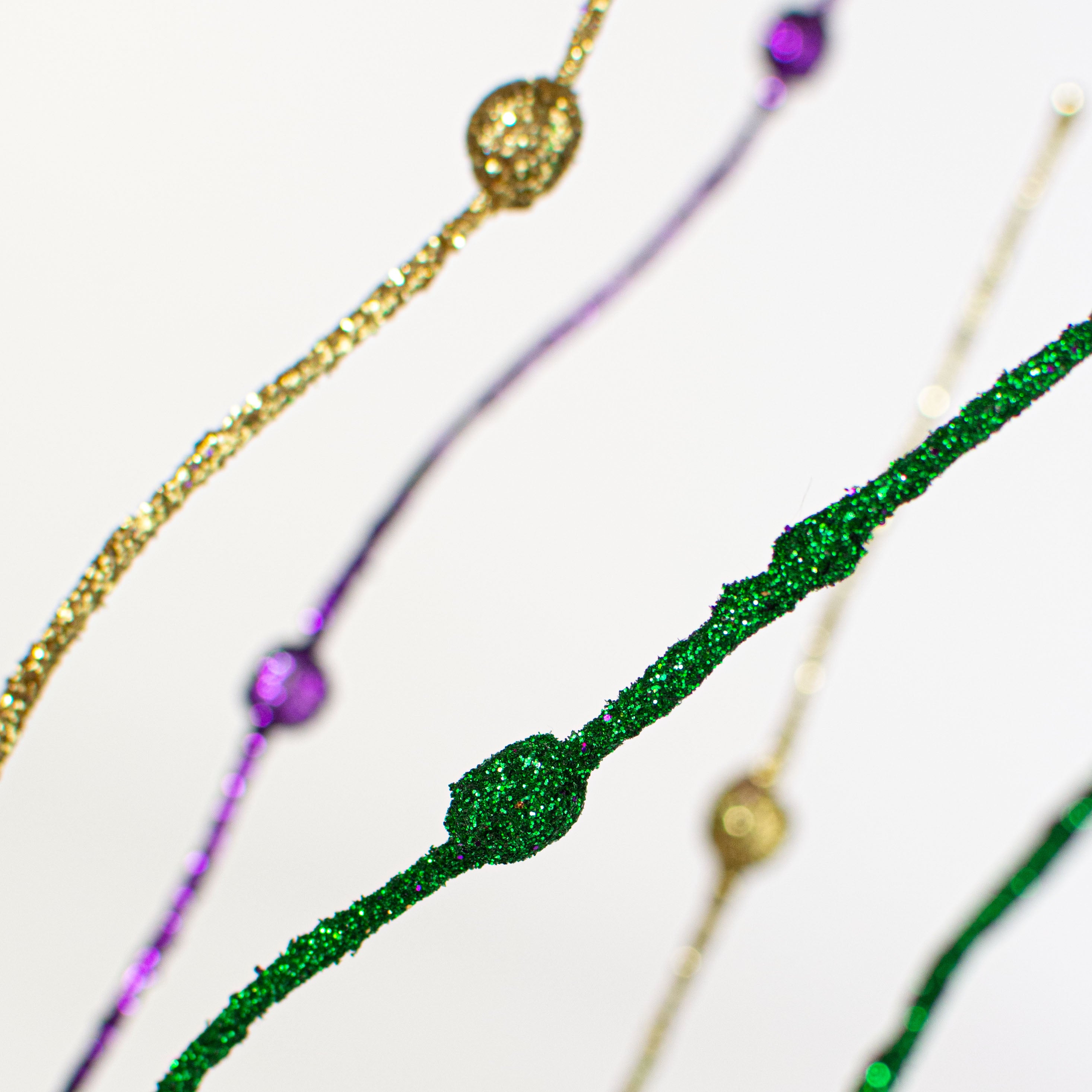 33" Glitter Curly Twig & Bead Spray: Mardi Gras Lifestyle Photo