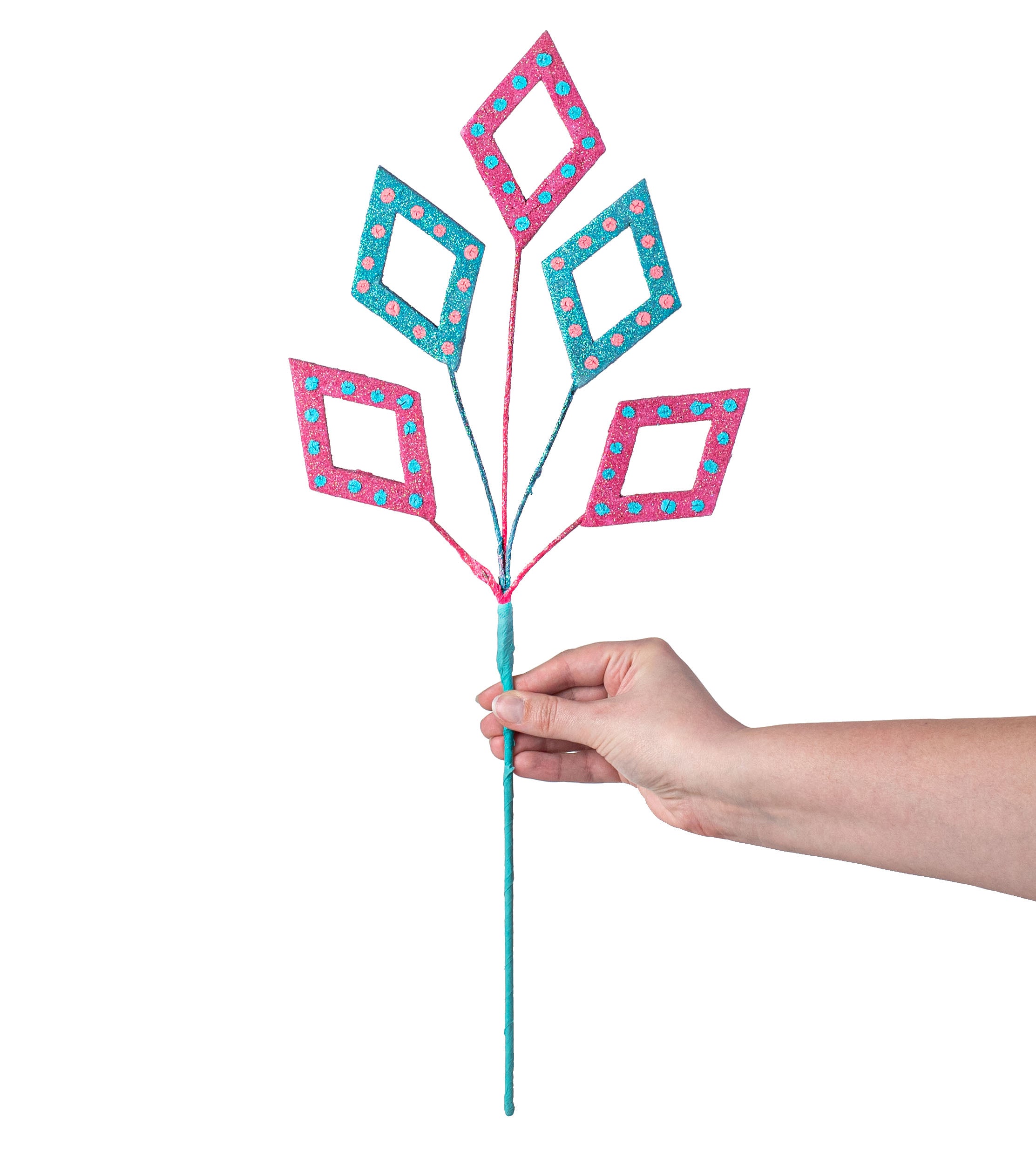 20" Glitter Diamond Polkadot Pick: Pink & Blue detail photo 3
