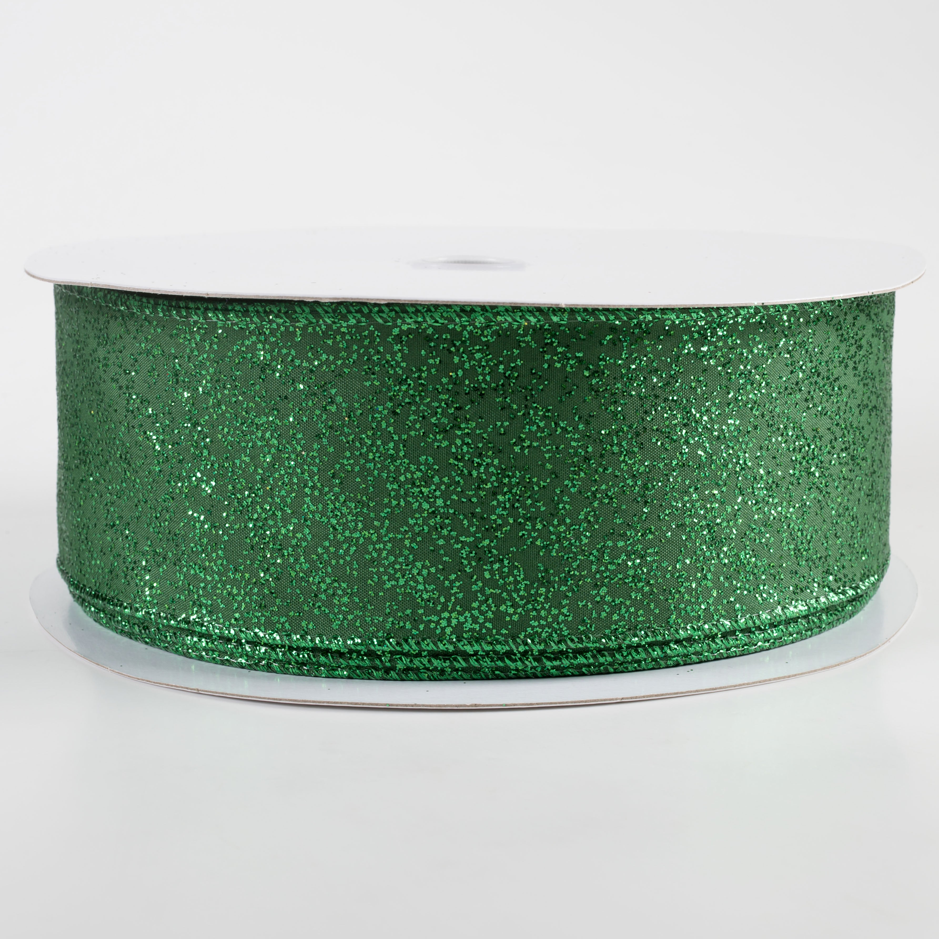 2.5" Glitter Dots Ribbon: Emerald Green (50 Yards)