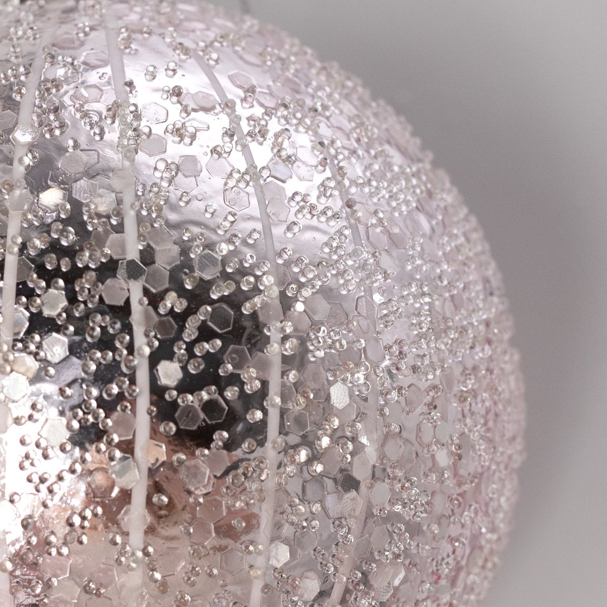 4" Glitter Drip Ball Ornament: Pale Pink detail photo 3