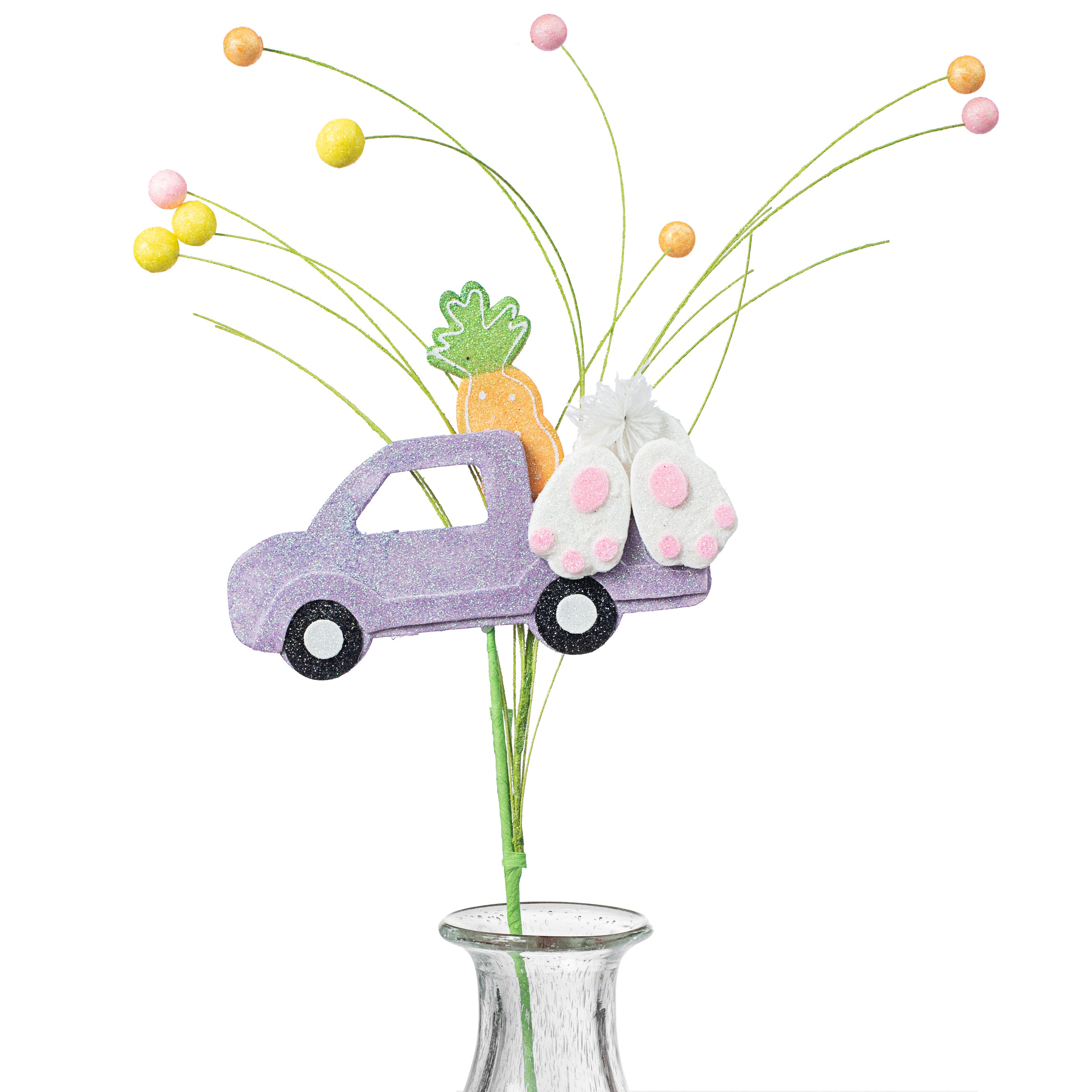 28" Glitter Easter Bunny Truck Spray Item Number: 62367LV