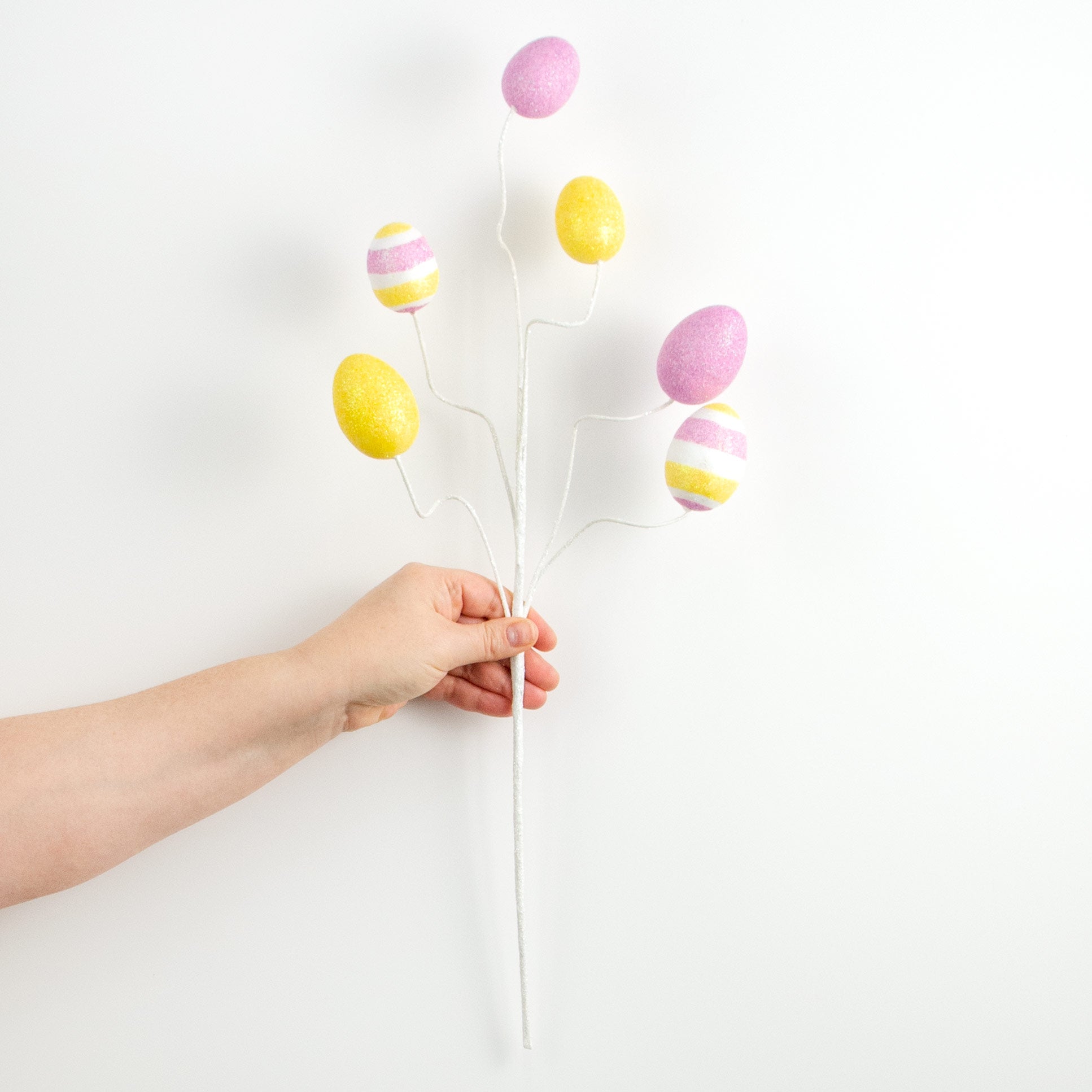 19" Glitter Easter Egg Spray: Lavender & Yellow detail photo 3
