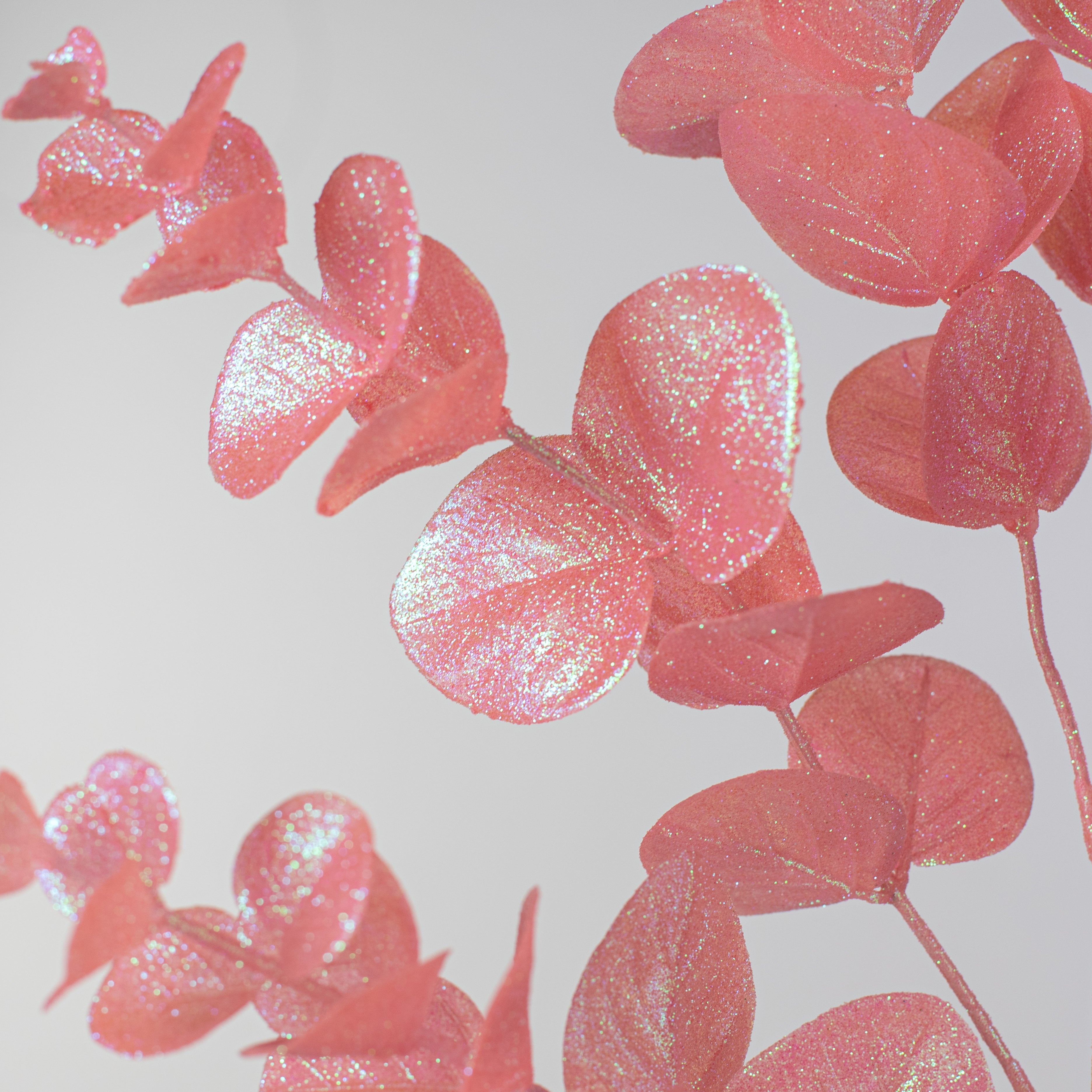 24" Glitter Eucalyptus Spray: Iridescent Pink detail photo 4