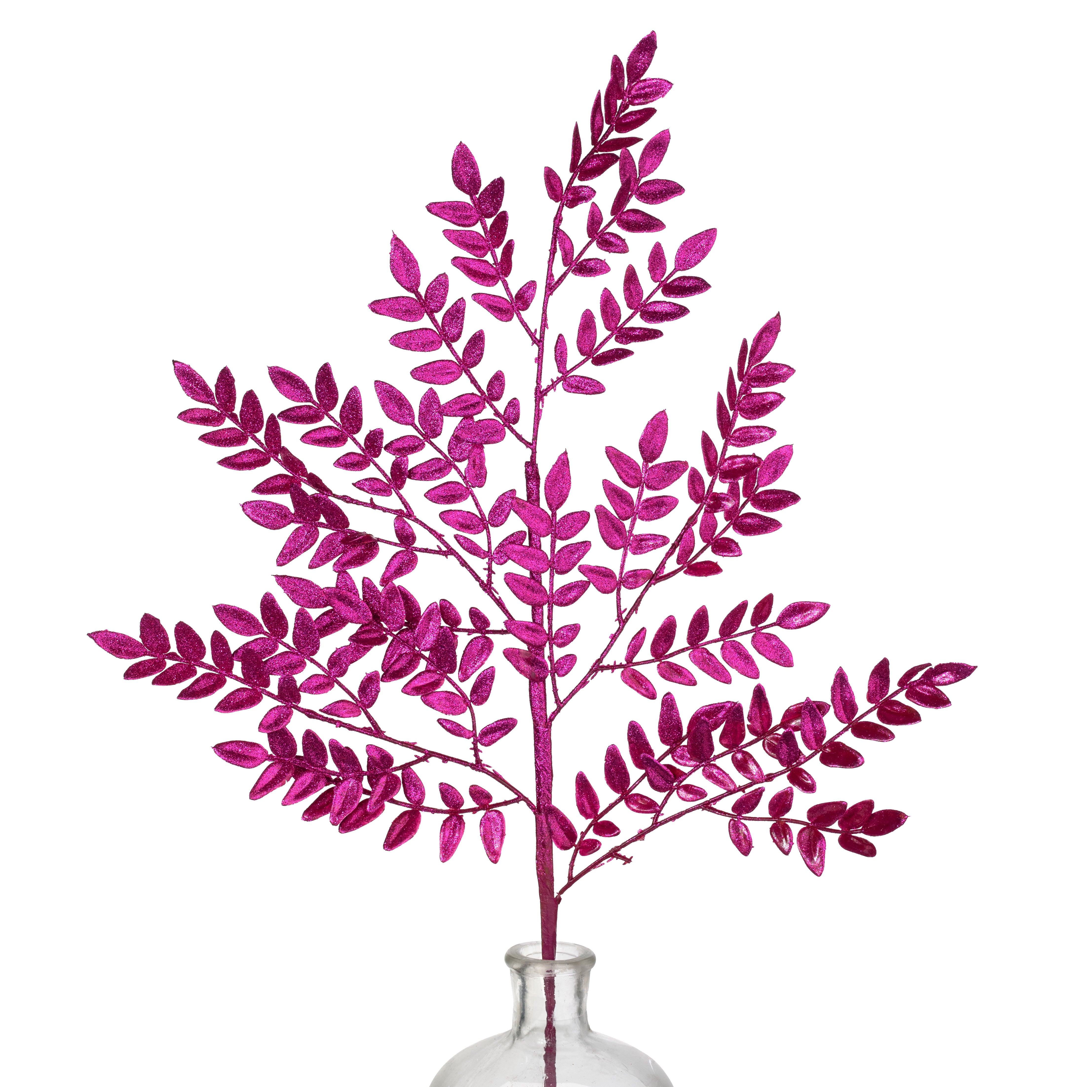 28" Glitter Fern Spray: Fuchsia Hot Pink Item Number: 86009BT