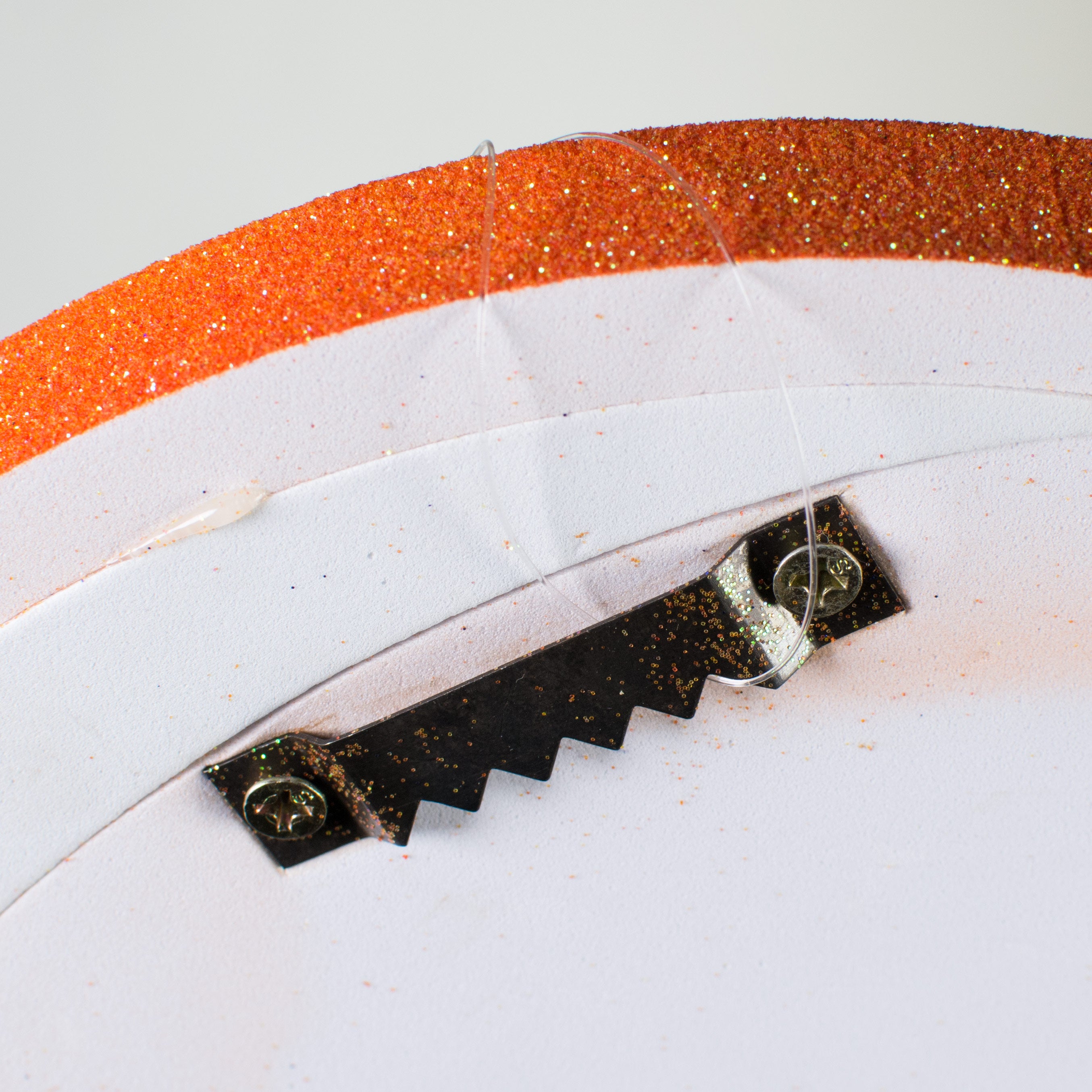 12" Glitter Football Helmet: Orange & Blue detail photo 3