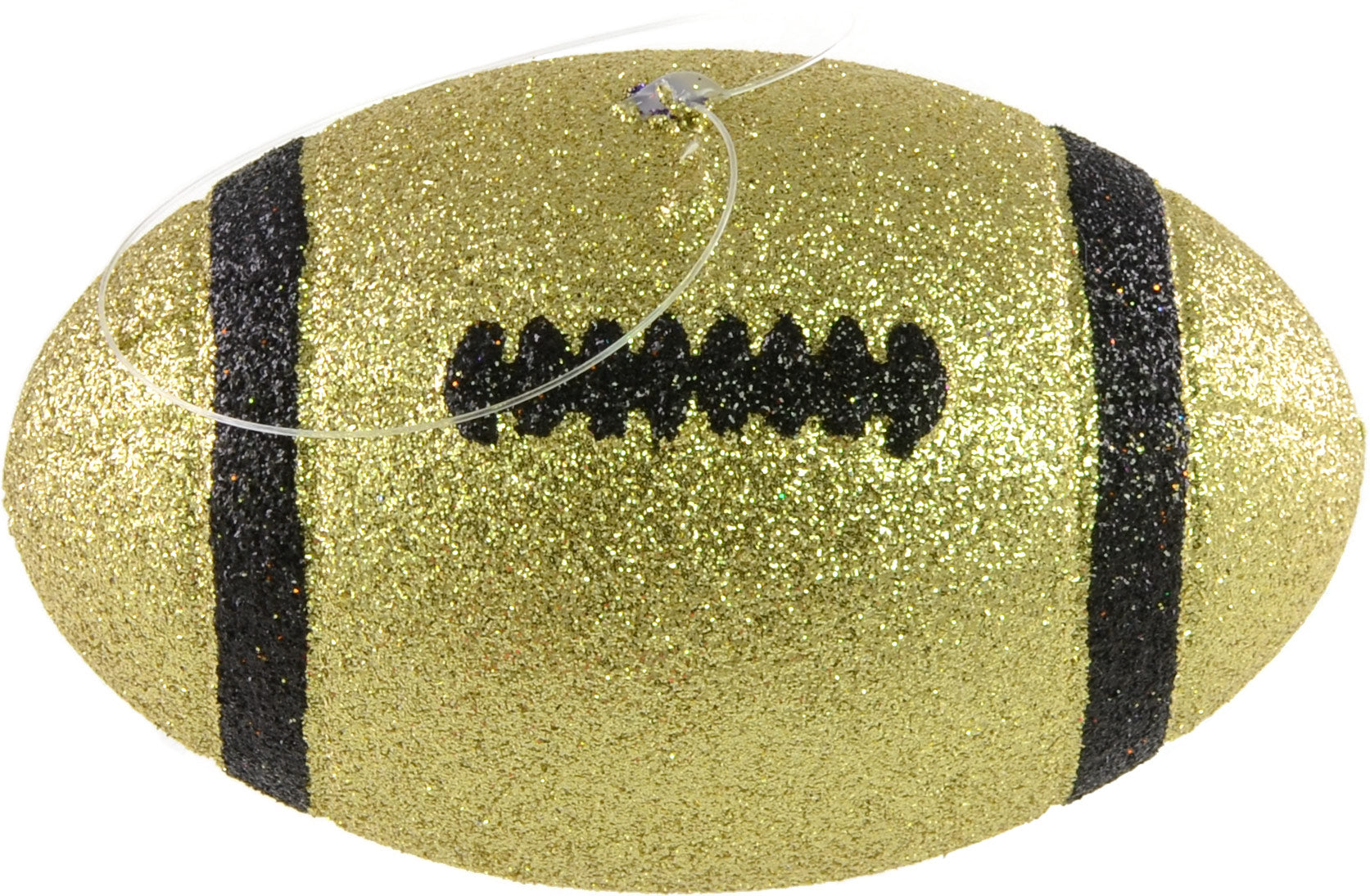 Glitter Football Ornament Assortment: Black & Gold ( Set of 3) Lifestyle Photo