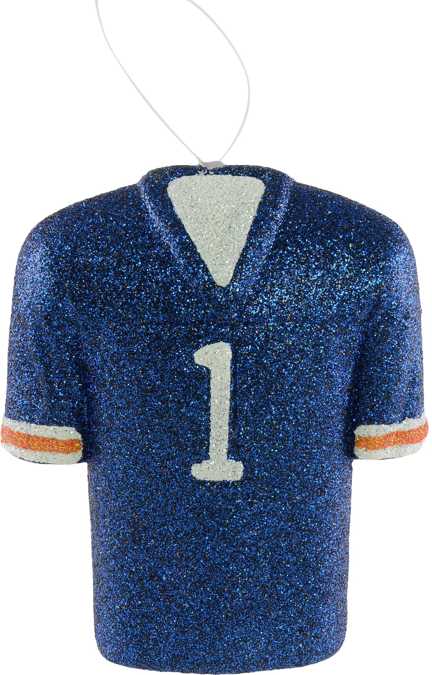 Glitter Football Ornament Assortment: Burnt Orange & Navy (Set of 3) detail photo 4