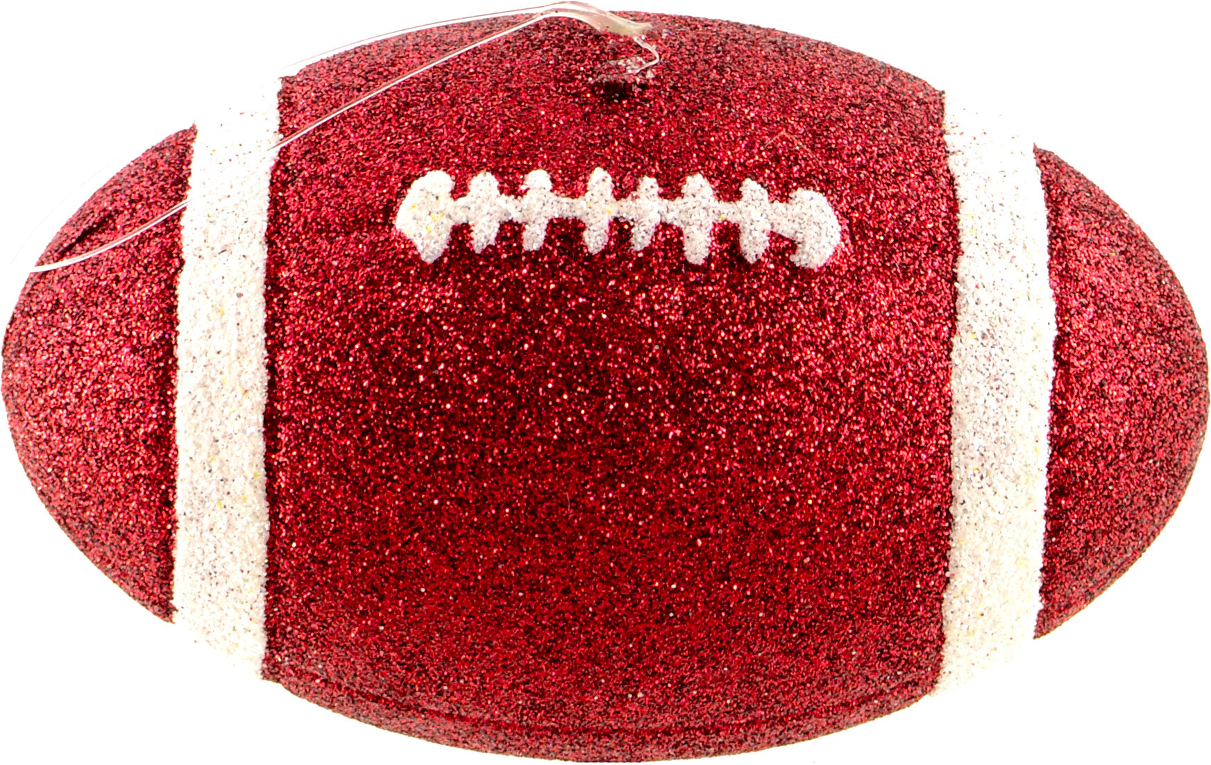 Glitter Football Ornament Assortment: Crimson & White (Set of 3) detail photo 3