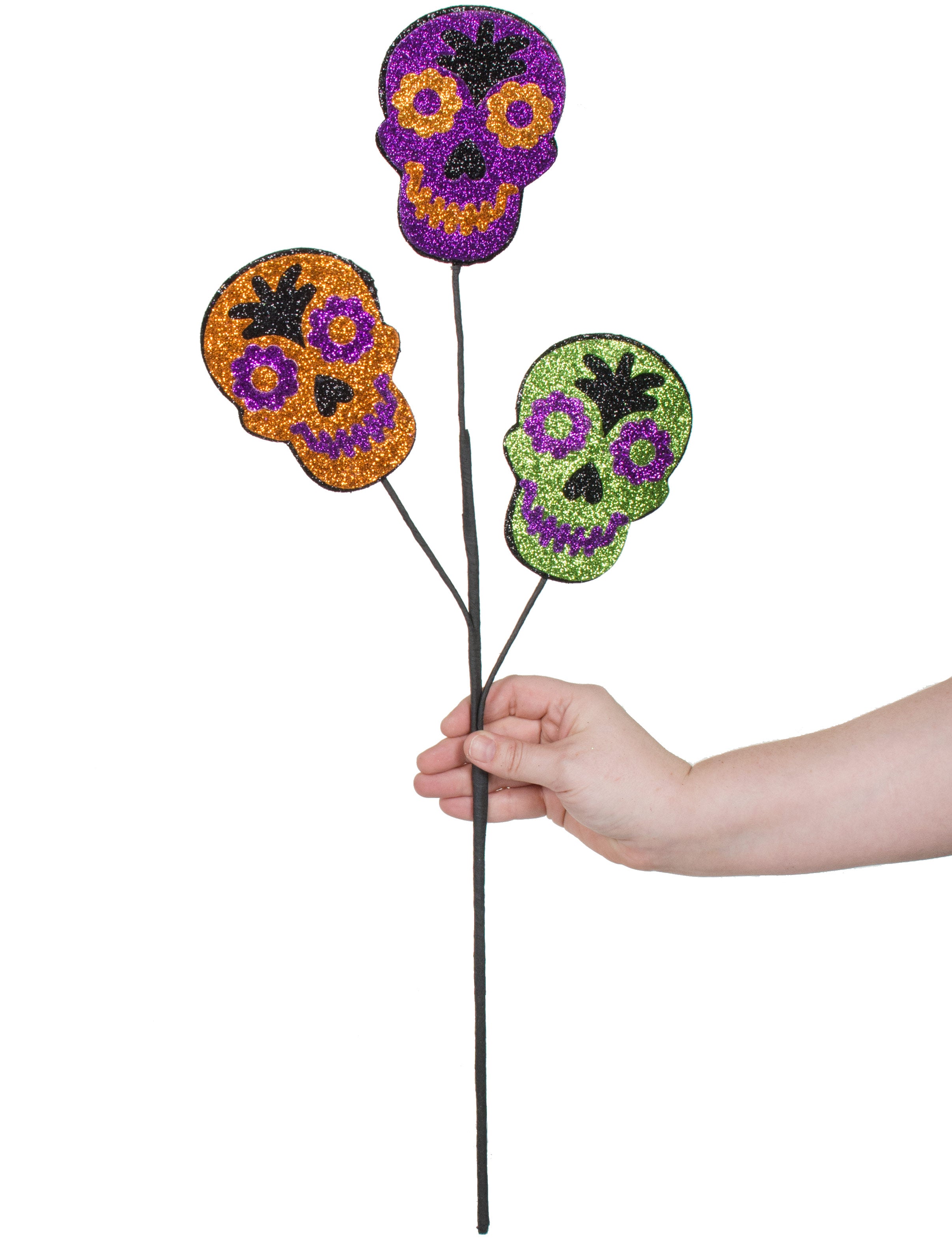 25" Glitter Halloween Skull Pick Lifestyle Photo