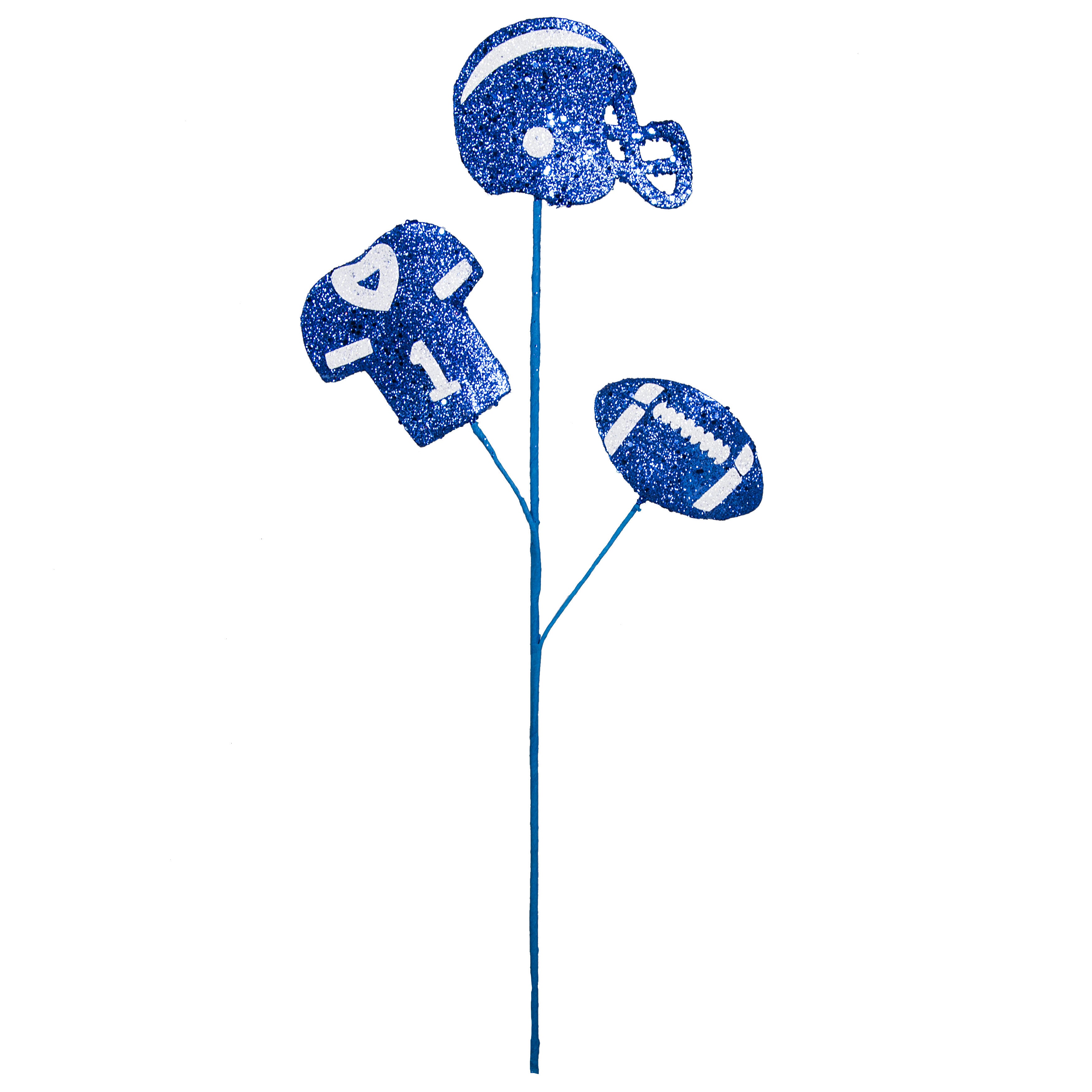 24" Glitter Helmet, Jersey, Football Pick: Blue & White detail photo 3