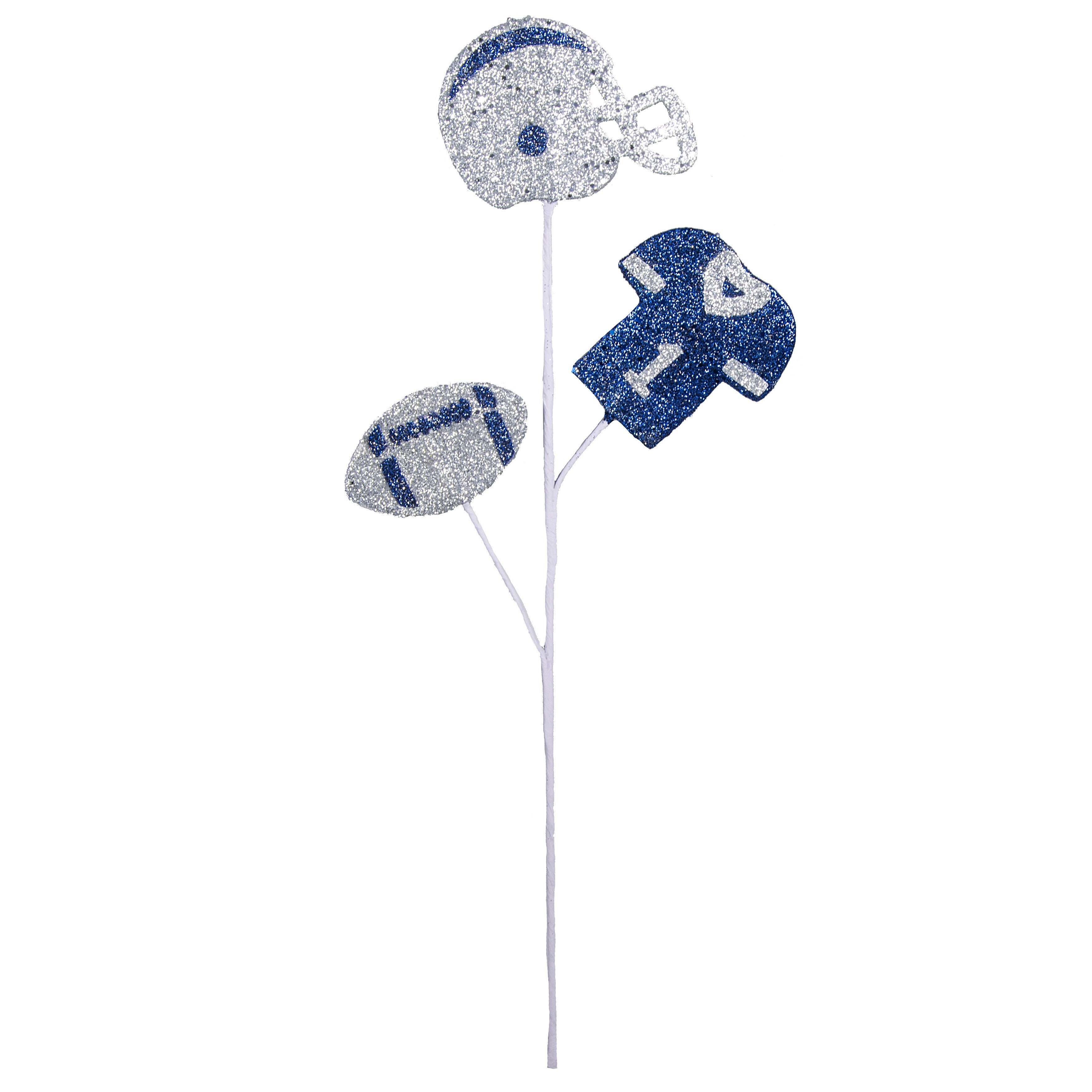 24" Glitter Helmet, Jersey, Football Pick: Navy Blue & Silver detail photo 3