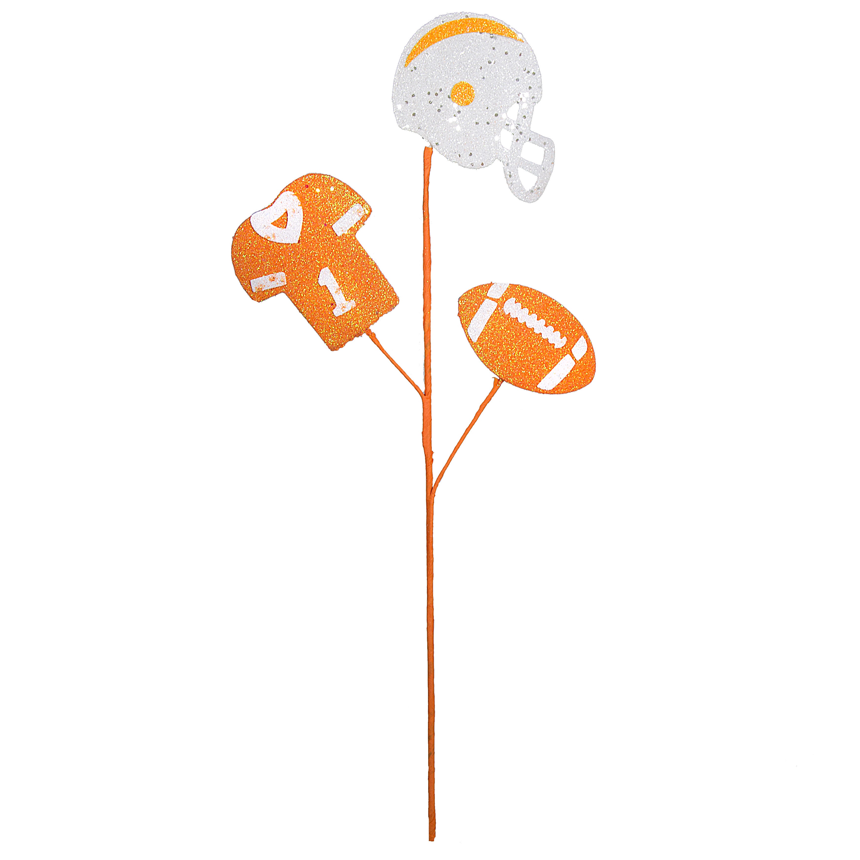 24" Glitter Helmet, Jersey, Football Pick: Orange & White detail photo 3