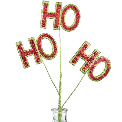 29" Glitter Ho Ho Ho Spray: Red & Lime Item Number: XP363132