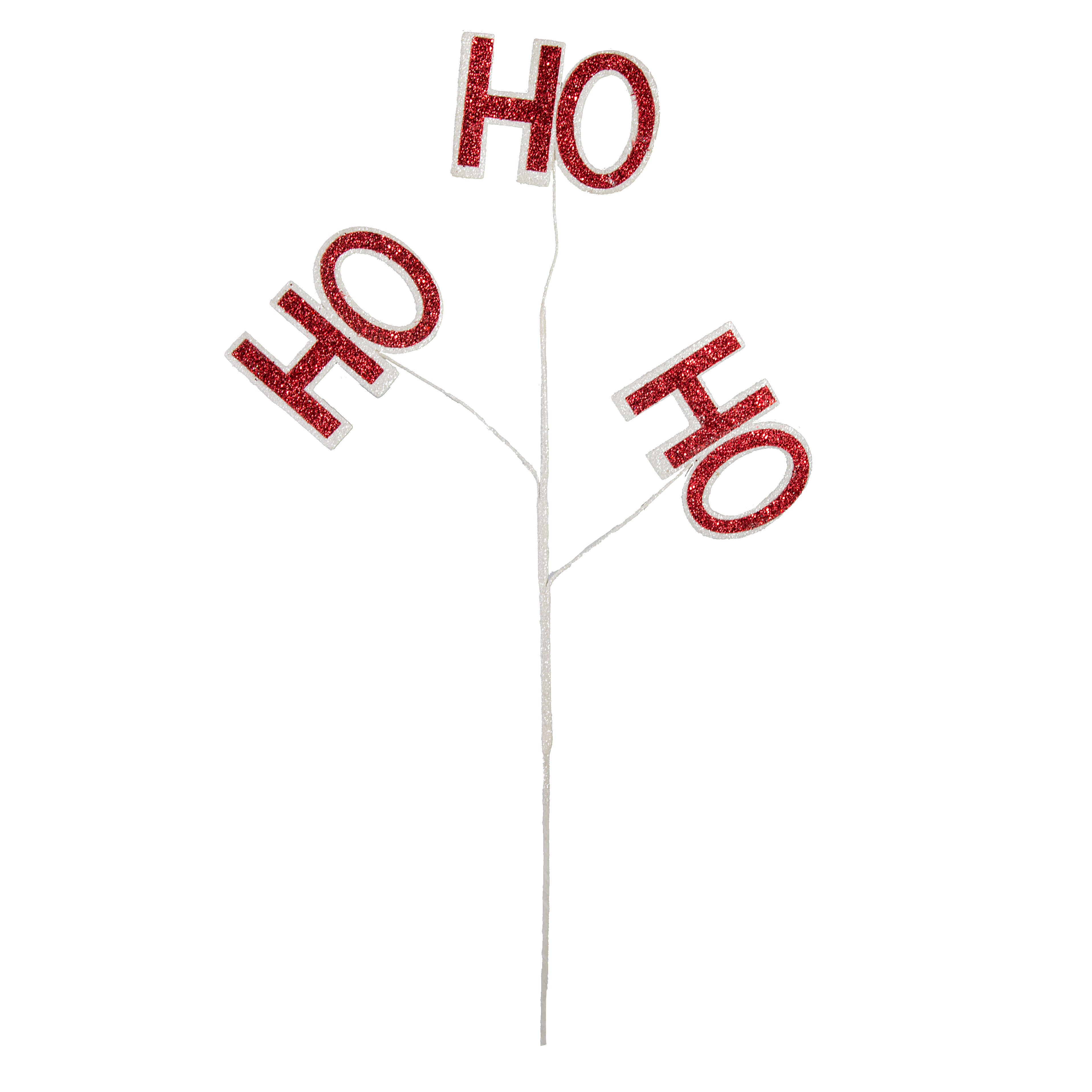 26" Glitter Ho Ho Ho Spray: Red & White detail photo 4