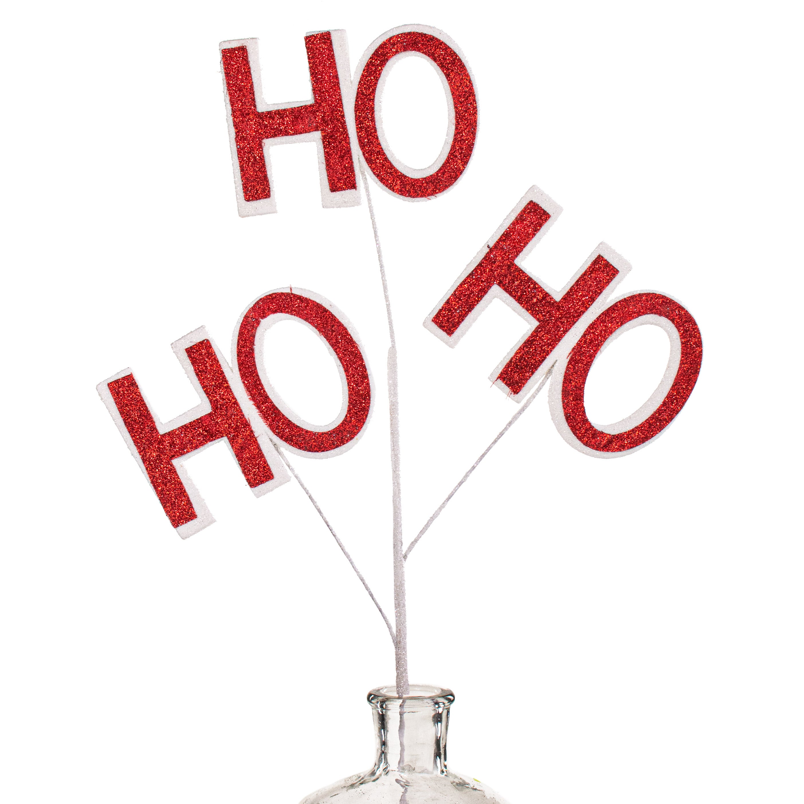 26" Glitter Ho Ho Ho Spray: Red & White Item Number: XP363139