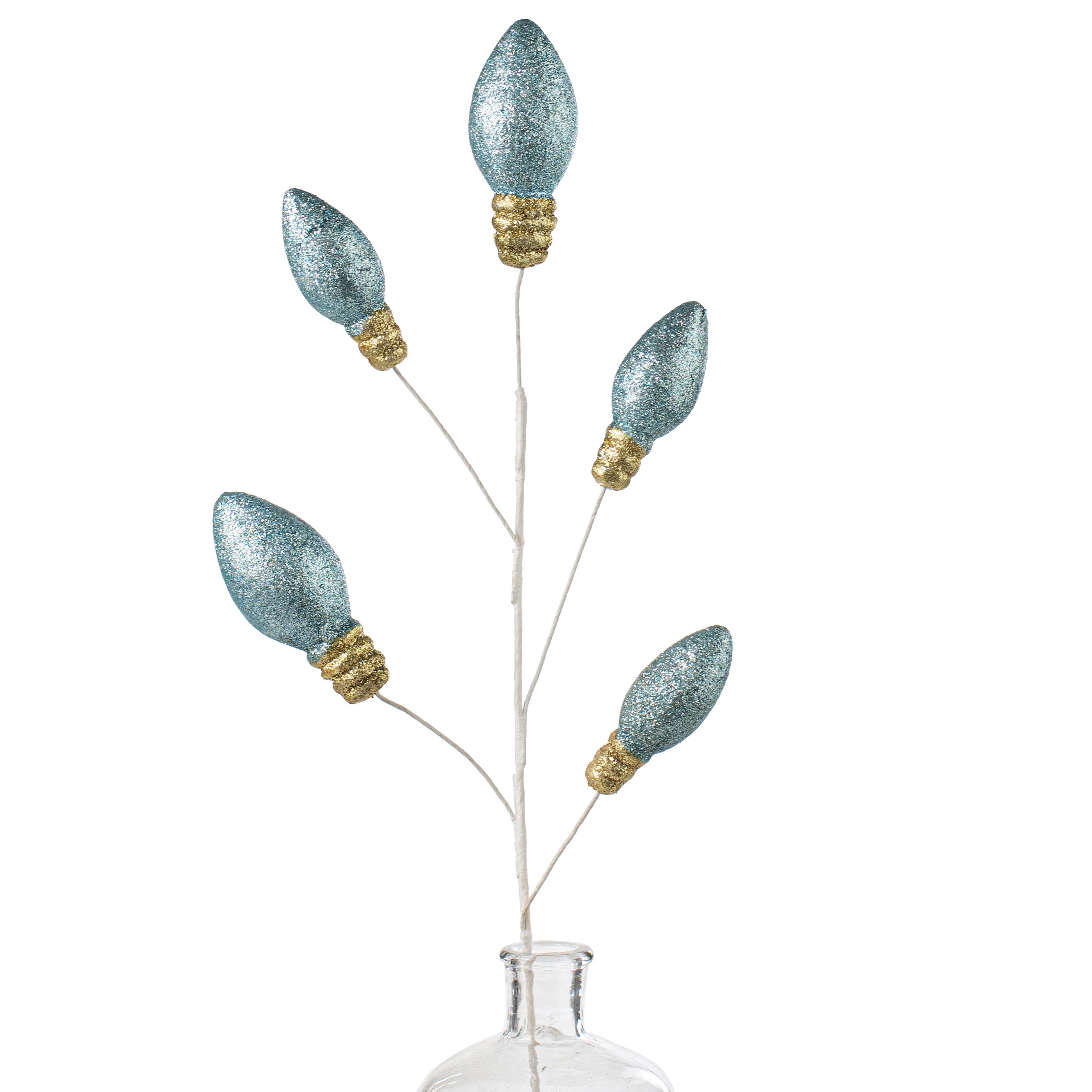 30" Glitter Light Bulb Spray: Gold & Blue Item Number: 201065